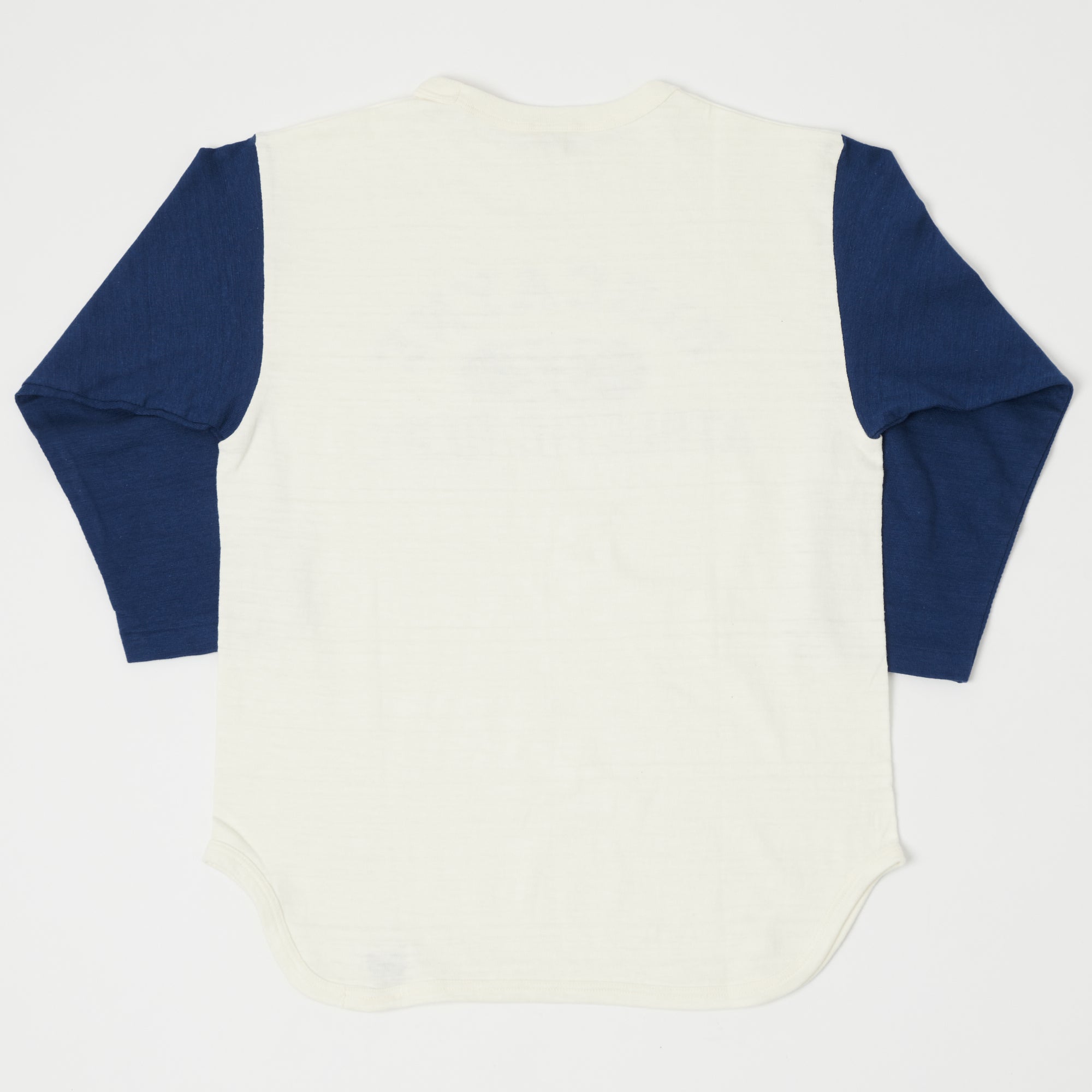 4800 7/8 SLEEVE BASEBALL TEE PLAIN - CREAM/NAVY