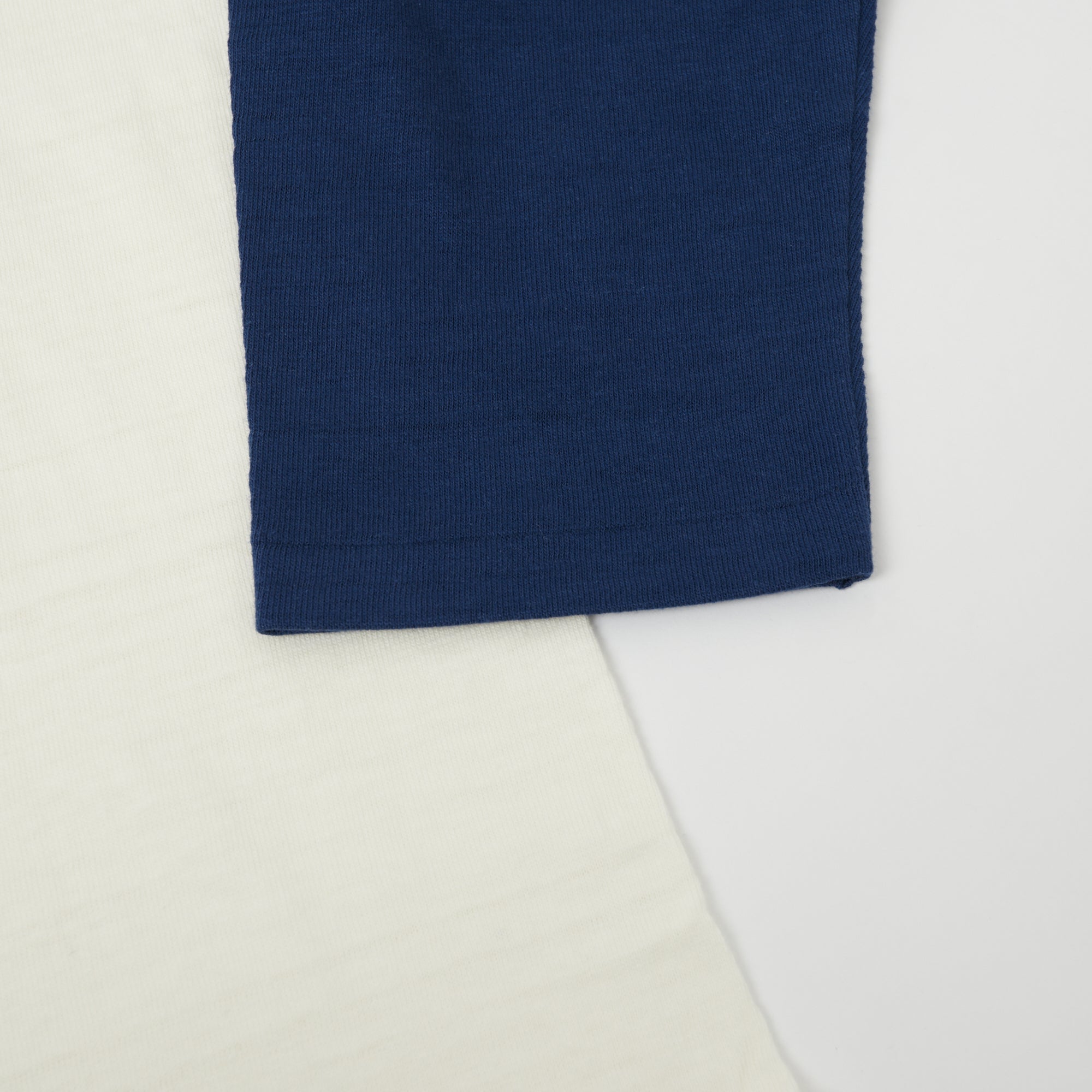 4800 7/8 SLEEVE BASEBALL TEE PLAIN - CREAM/NAVY