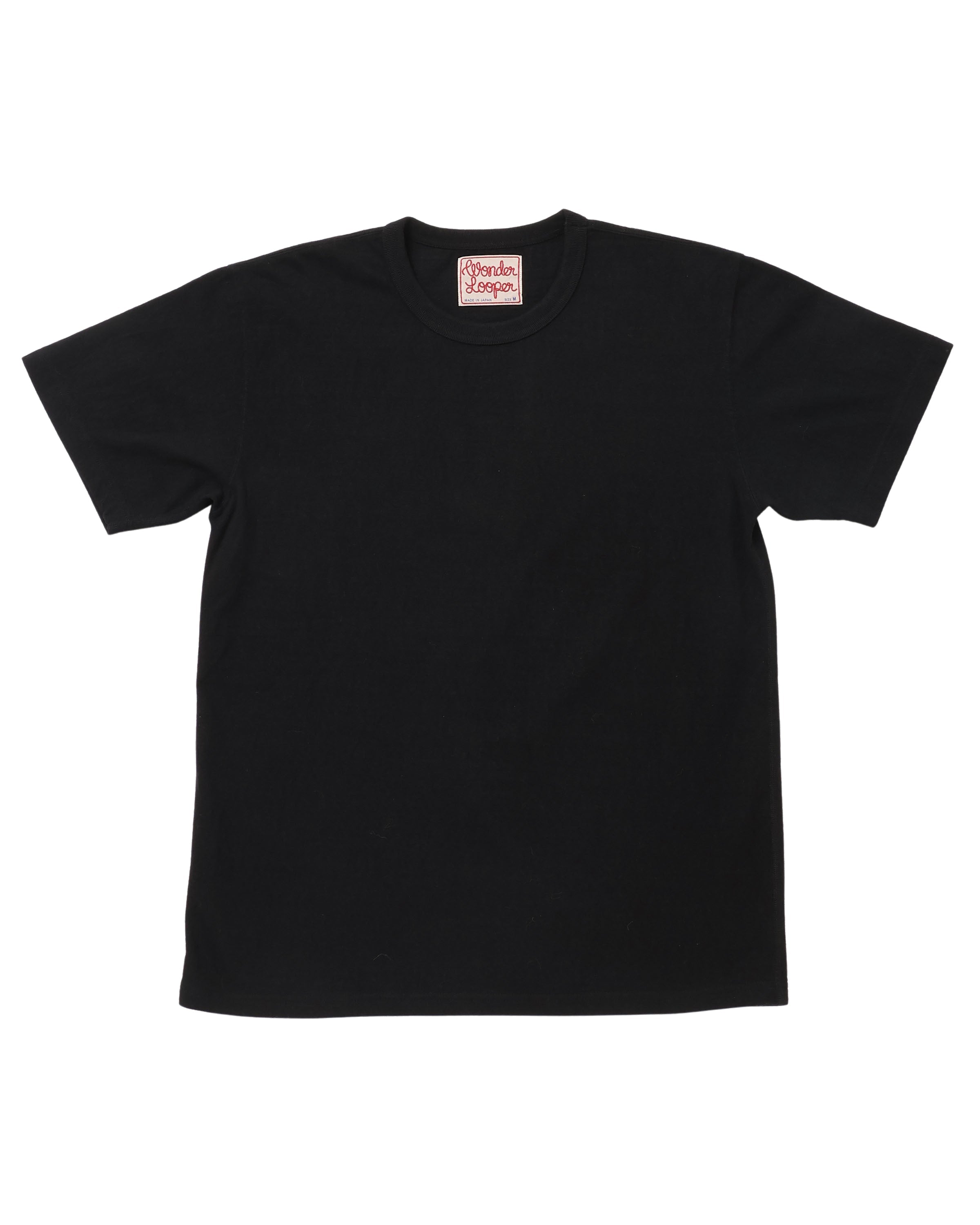 CREWNECK T-SHIRT - ELS RECYCLED COTTON SLUB  - BLACK