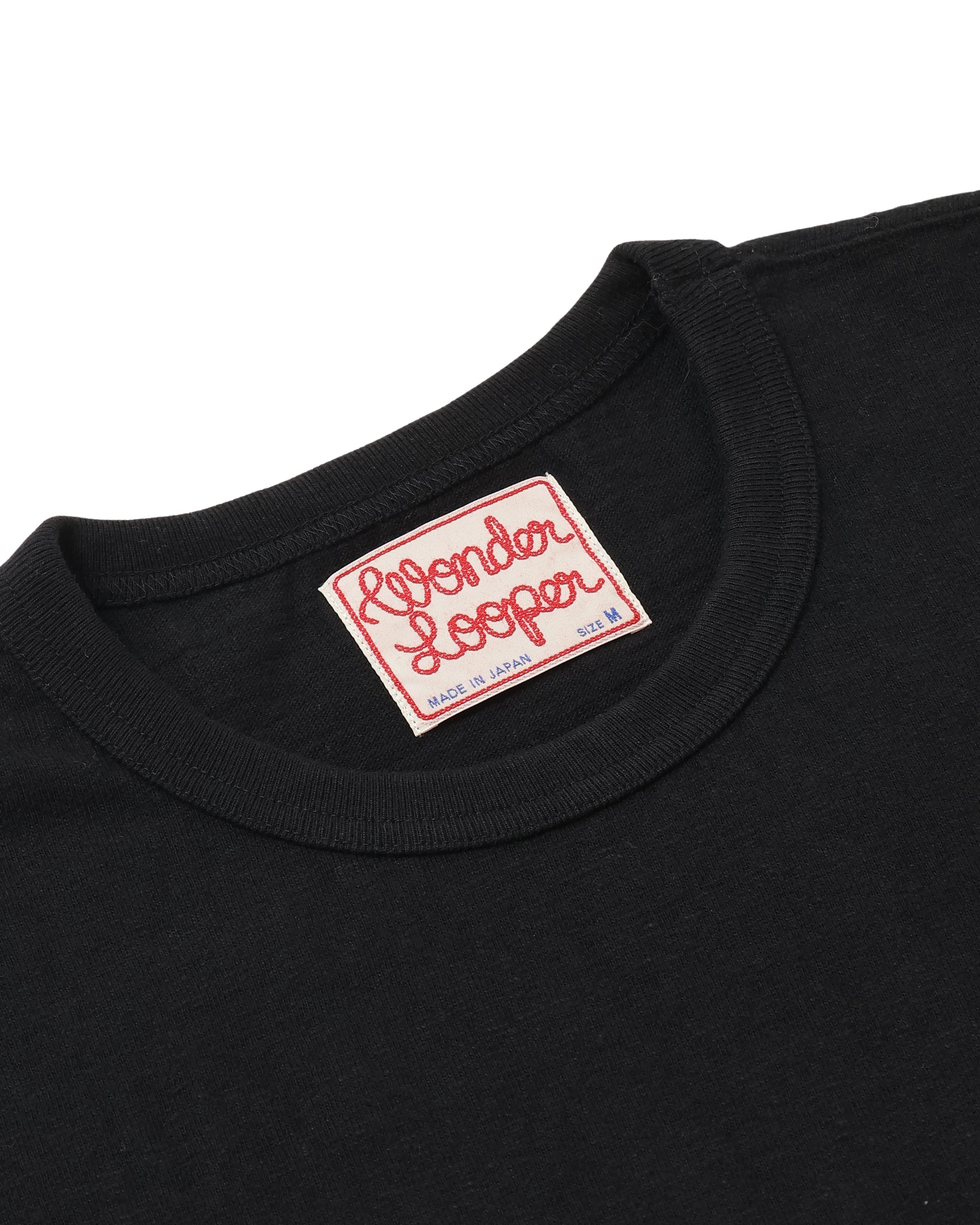 CREWNECK T-SHIRT - ELS RECYCLED COTTON SLUB  - BLACK