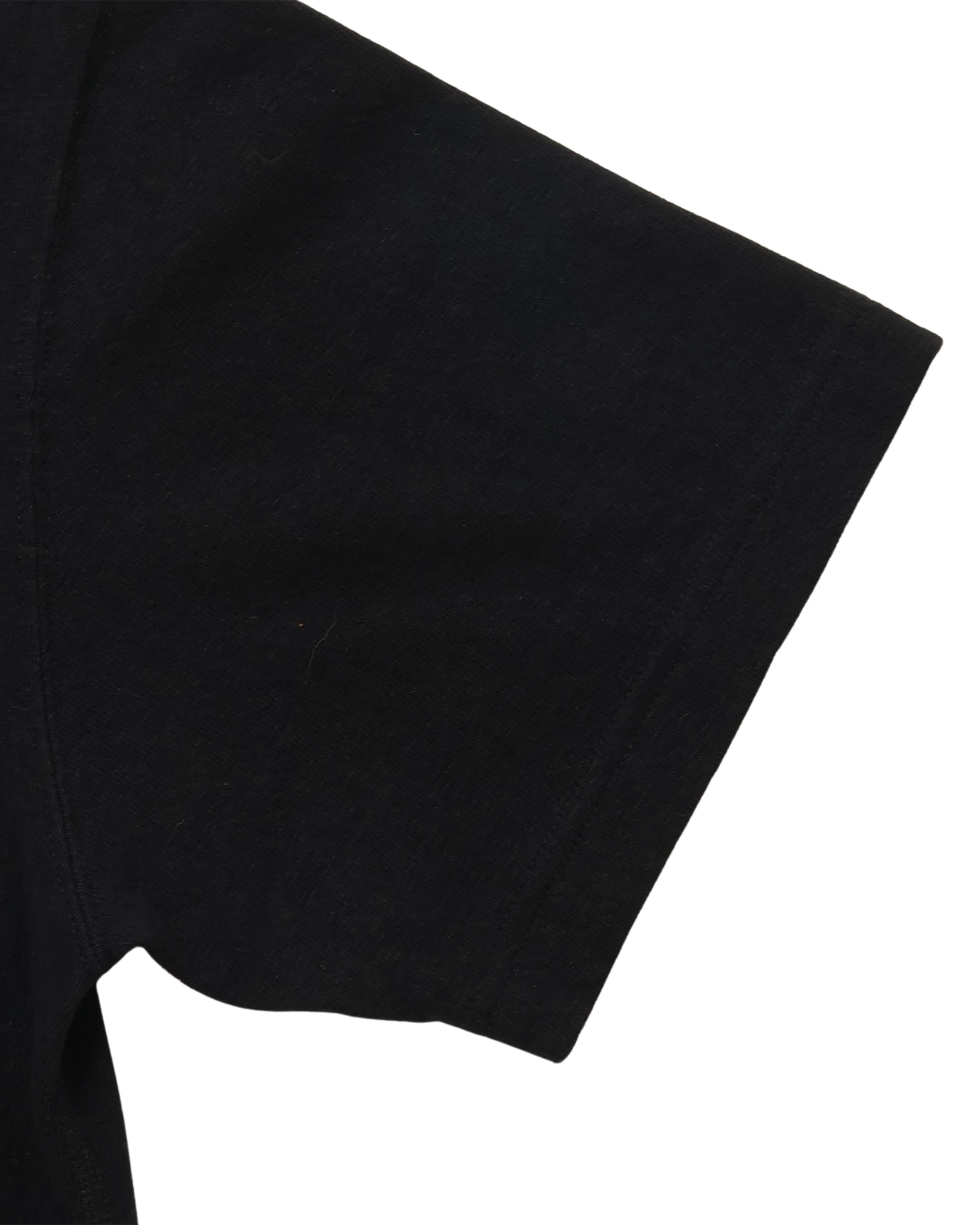 CREWNECK T-SHIRT - ELS RECYCLED COTTON SLUB  - BLACK