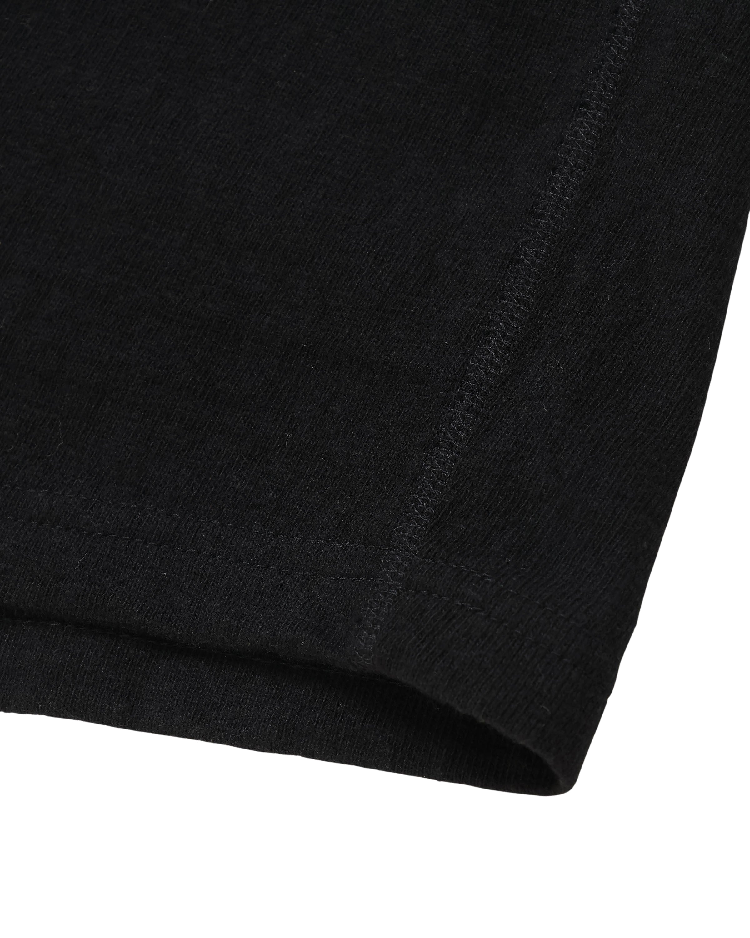 CREWNECK T-SHIRT - ELS RECYCLED COTTON SLUB  - BLACK
