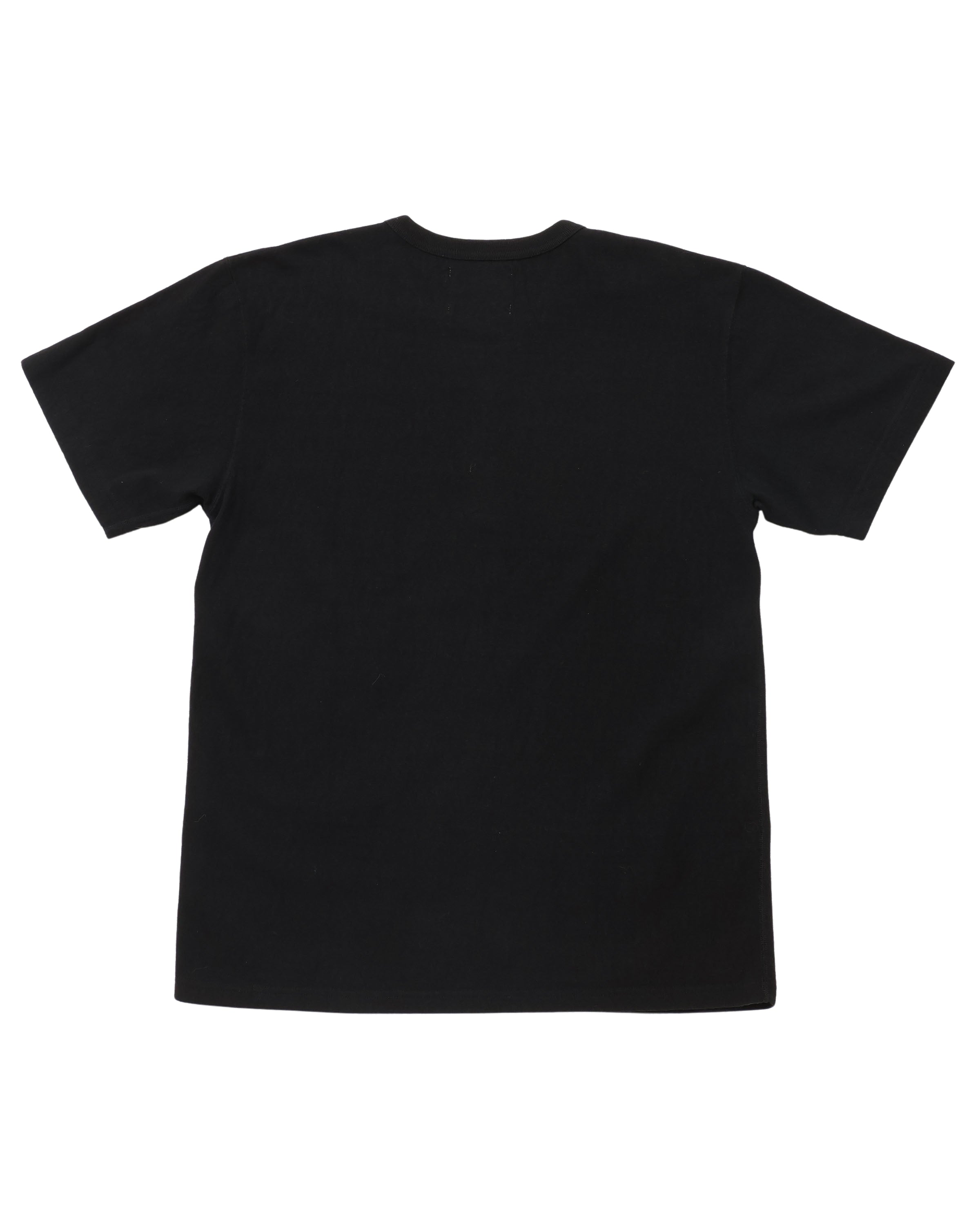 CREWNECK T-SHIRT - ELS RECYCLED COTTON SLUB  - BLACK