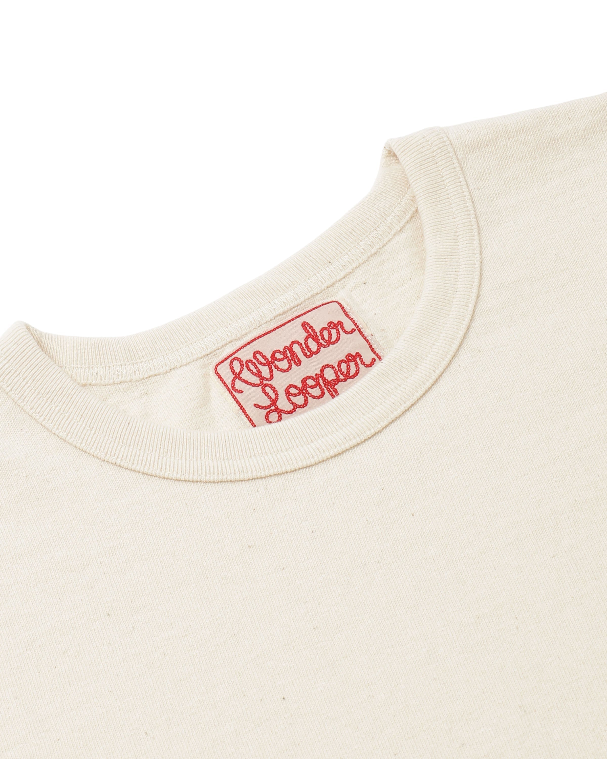 CREWNECK T-SHIRT - ELS RECYCLED COTTON SLUB  - ECRU