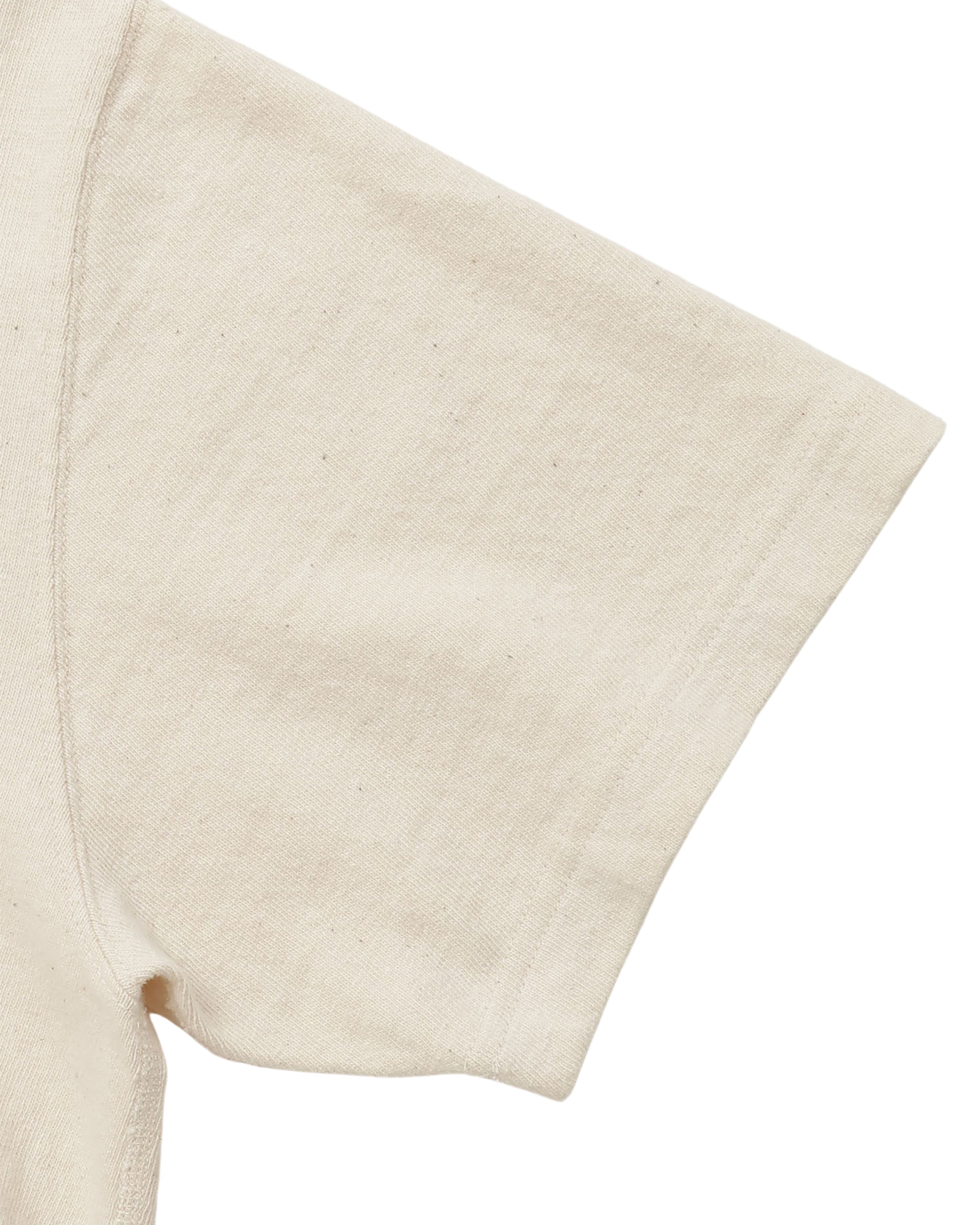 CREWNECK T-SHIRT - ELS RECYCLED COTTON SLUB  - ECRU