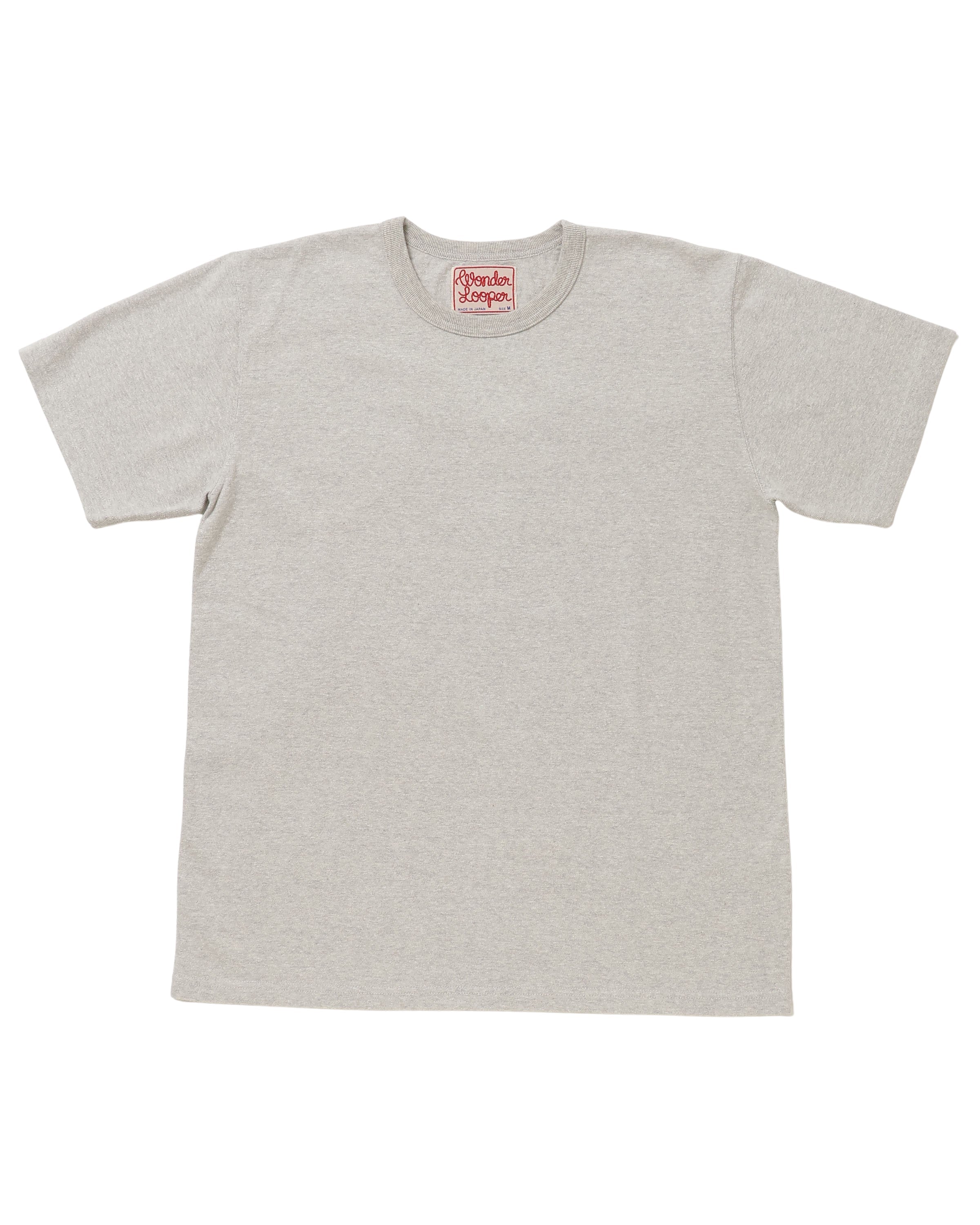 CREWNECK T-SHIRT - ELS RECYCLED COTTON SLUB - HEATHER GREY