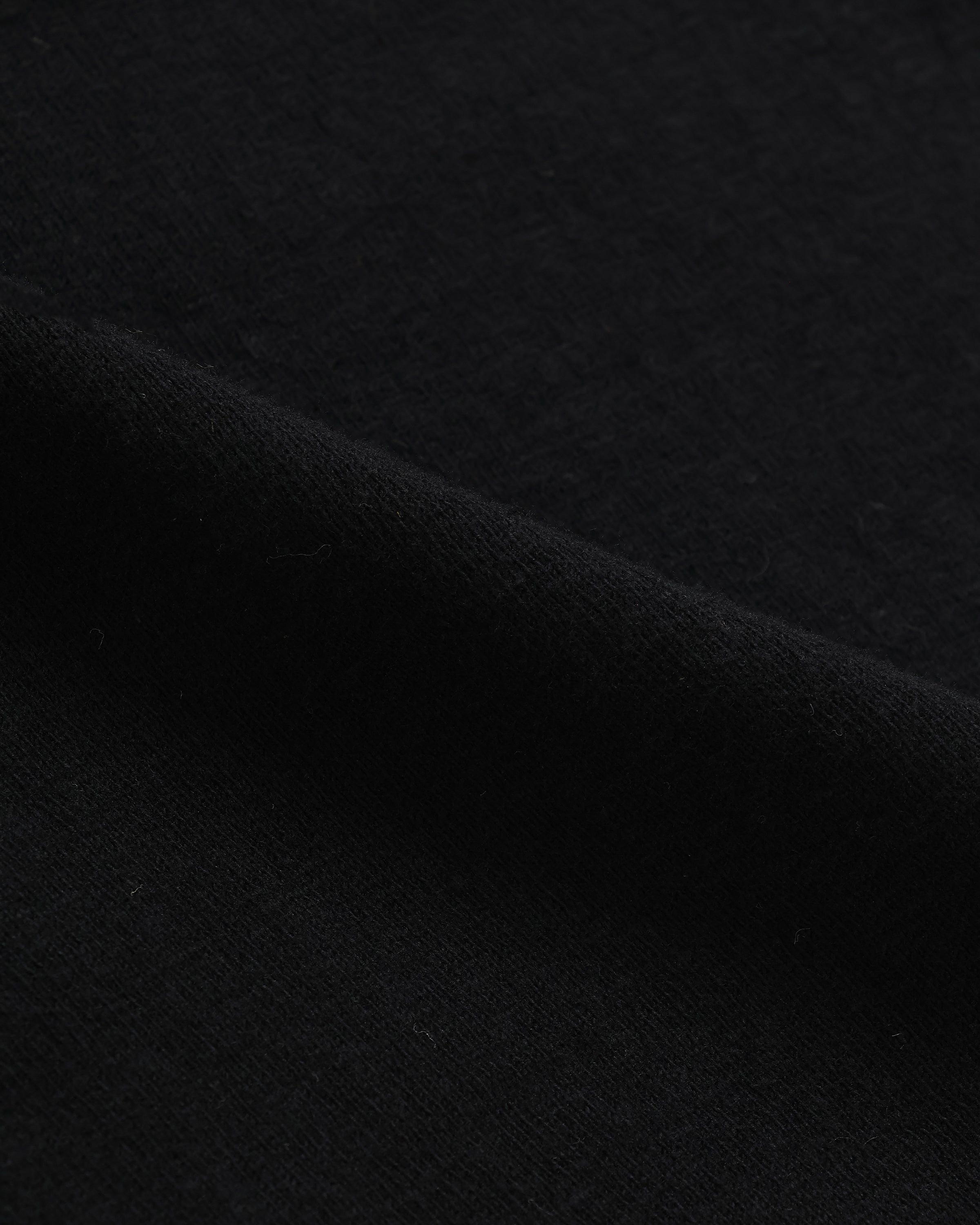 CREWNECK T-SHIRT - ELS RECYCLED COTTON SLUB  - BLACK