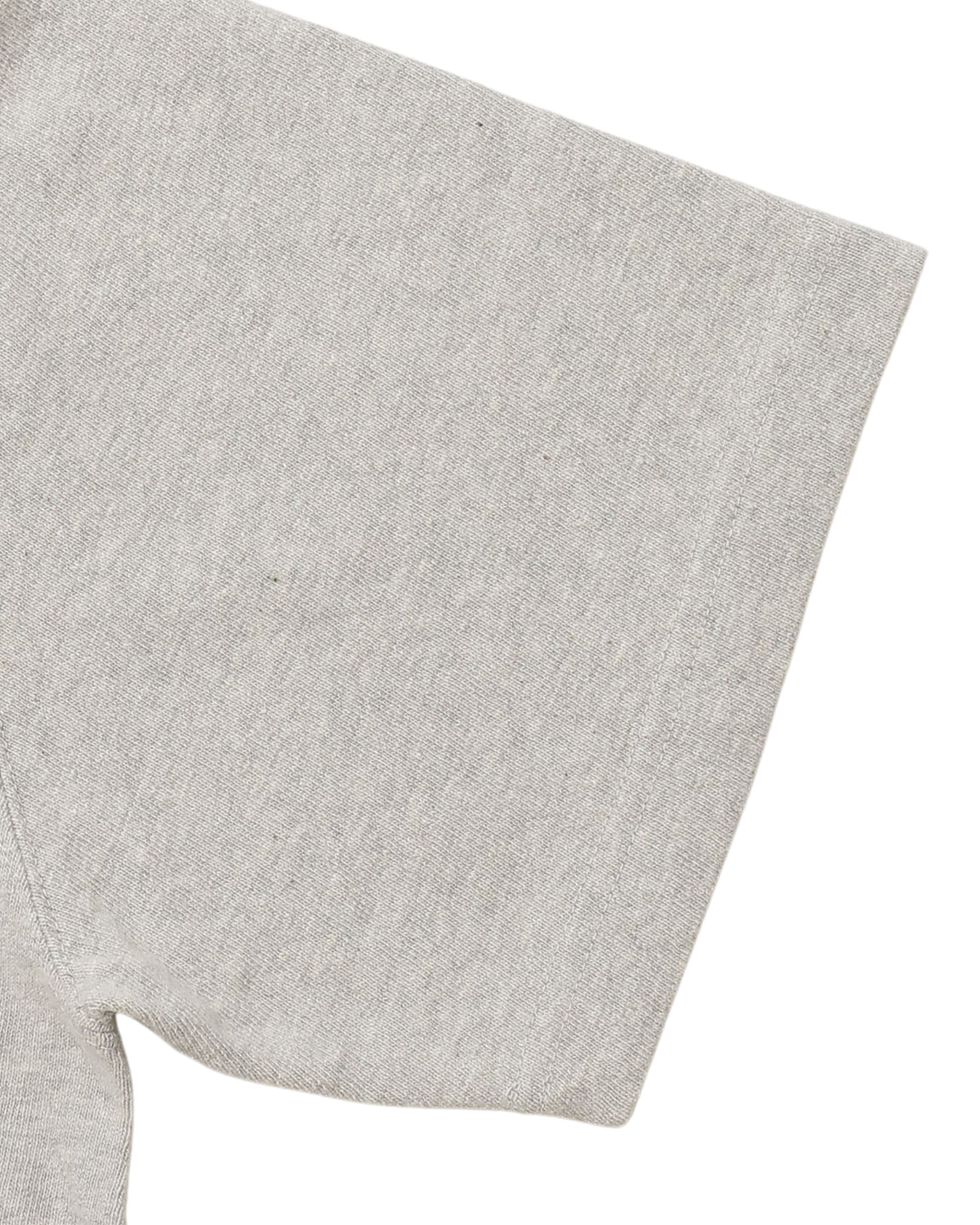 CREWNECK T-SHIRT - ELS RECYCLED COTTON SLUB - HEATHER GREY