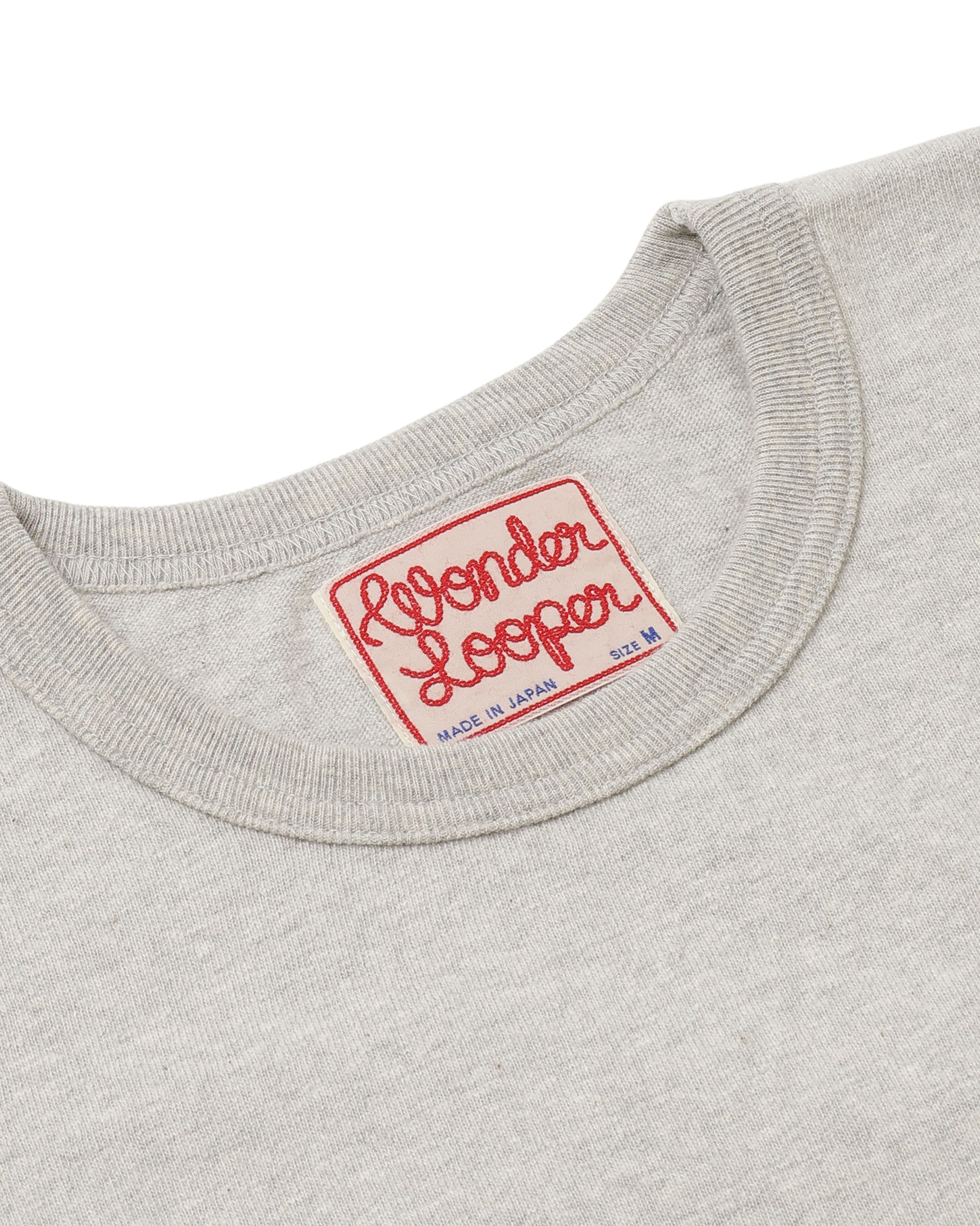 CREWNECK T-SHIRT - ELS RECYCLED COTTON SLUB - HEATHER GREY