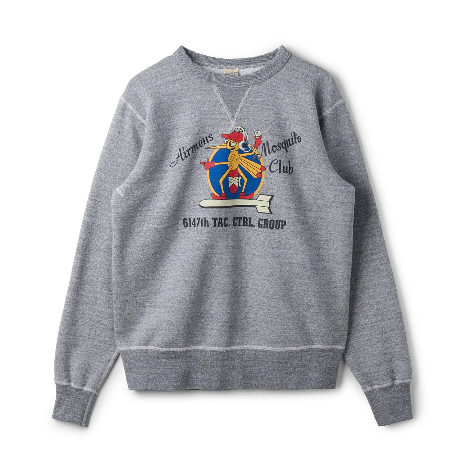 BR69632 SET-IN CREW NECK SWEAT SHIRT AIRMENS MOSQUITO CLUB - H.GRAY