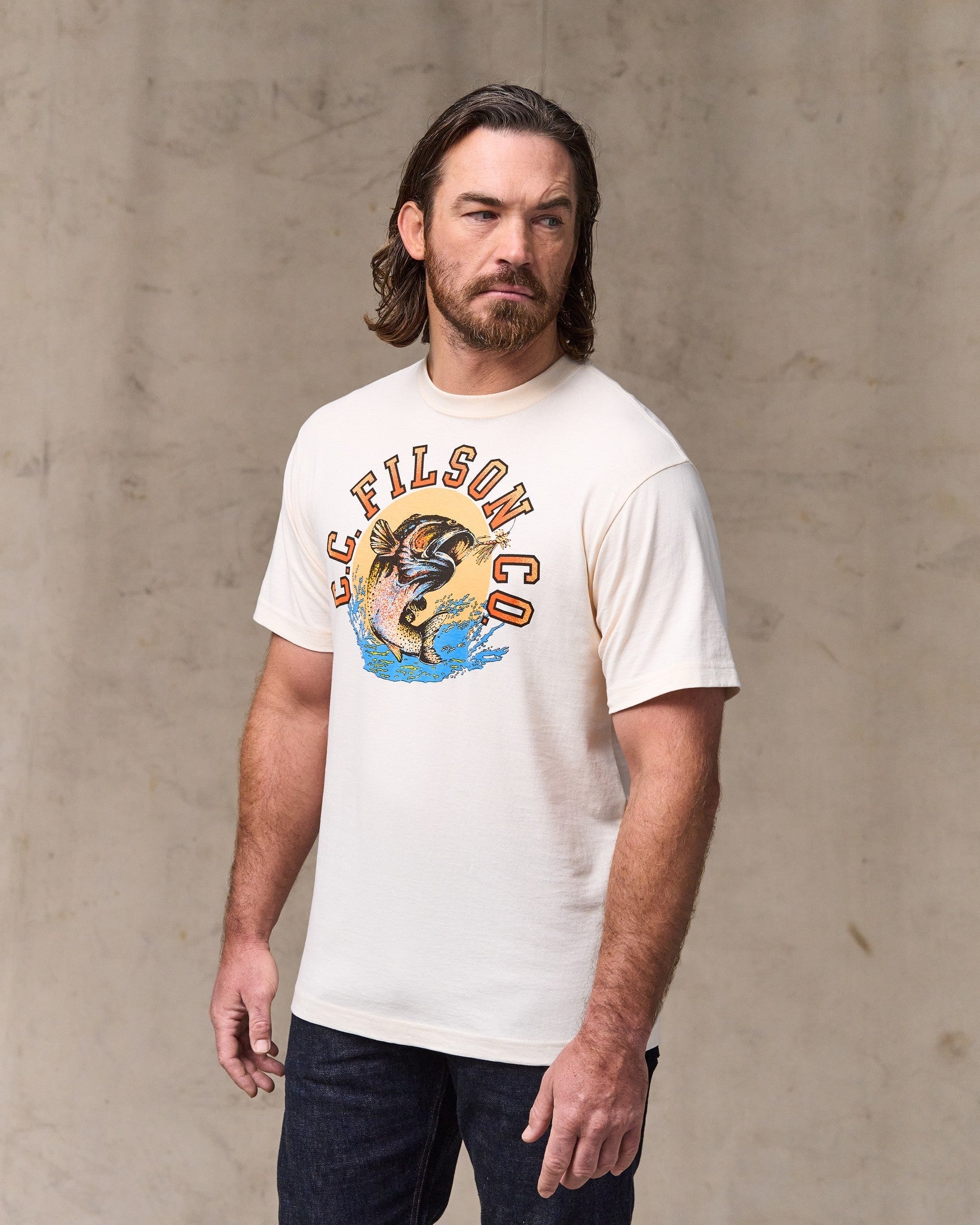 DRY FLY GRAPHIC T-SHIRT - BASSWOOD