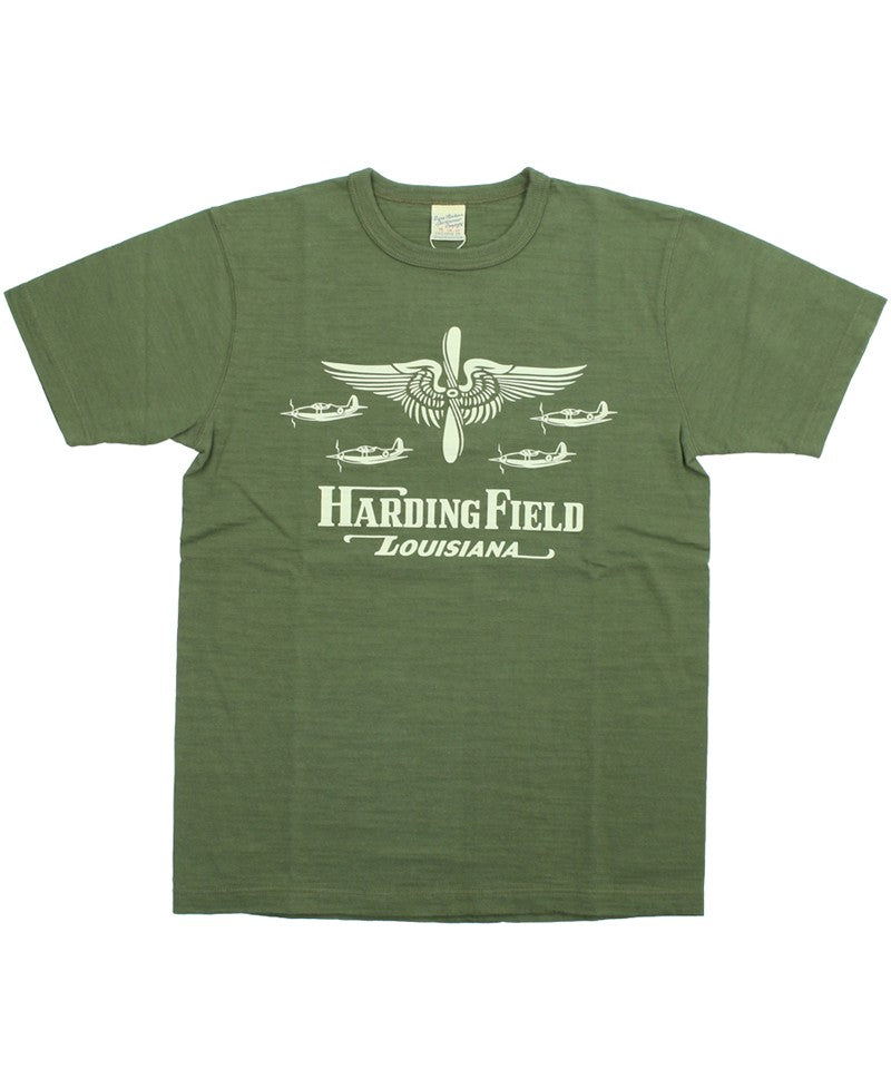 BR79726 SLUB YARN T-SHIRT - USAAF HARDING FIELD - OLIVE