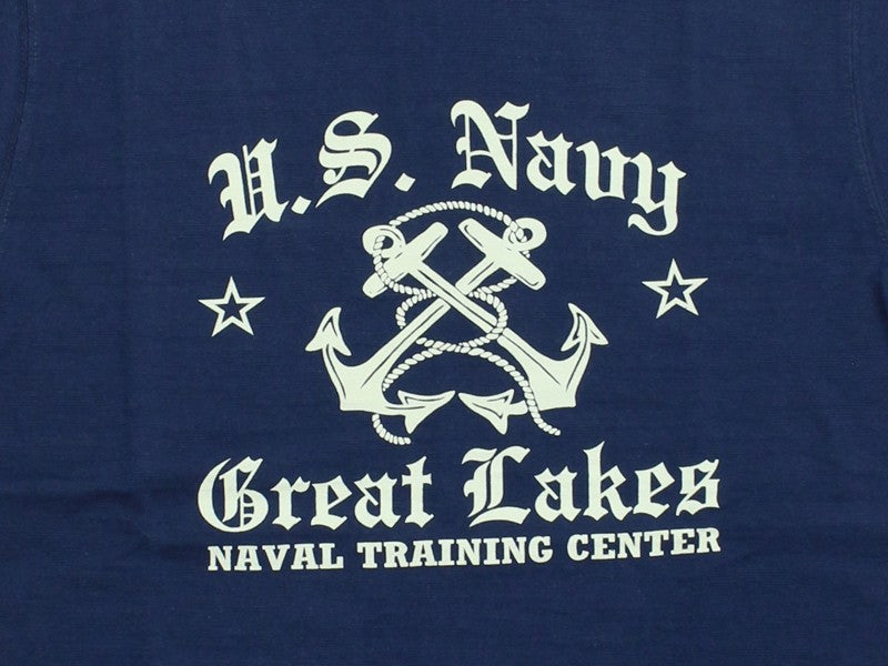 BR79727 SLUB YARN T-SHIRT - U.S. NAVY GREAT LAKES - NAVY