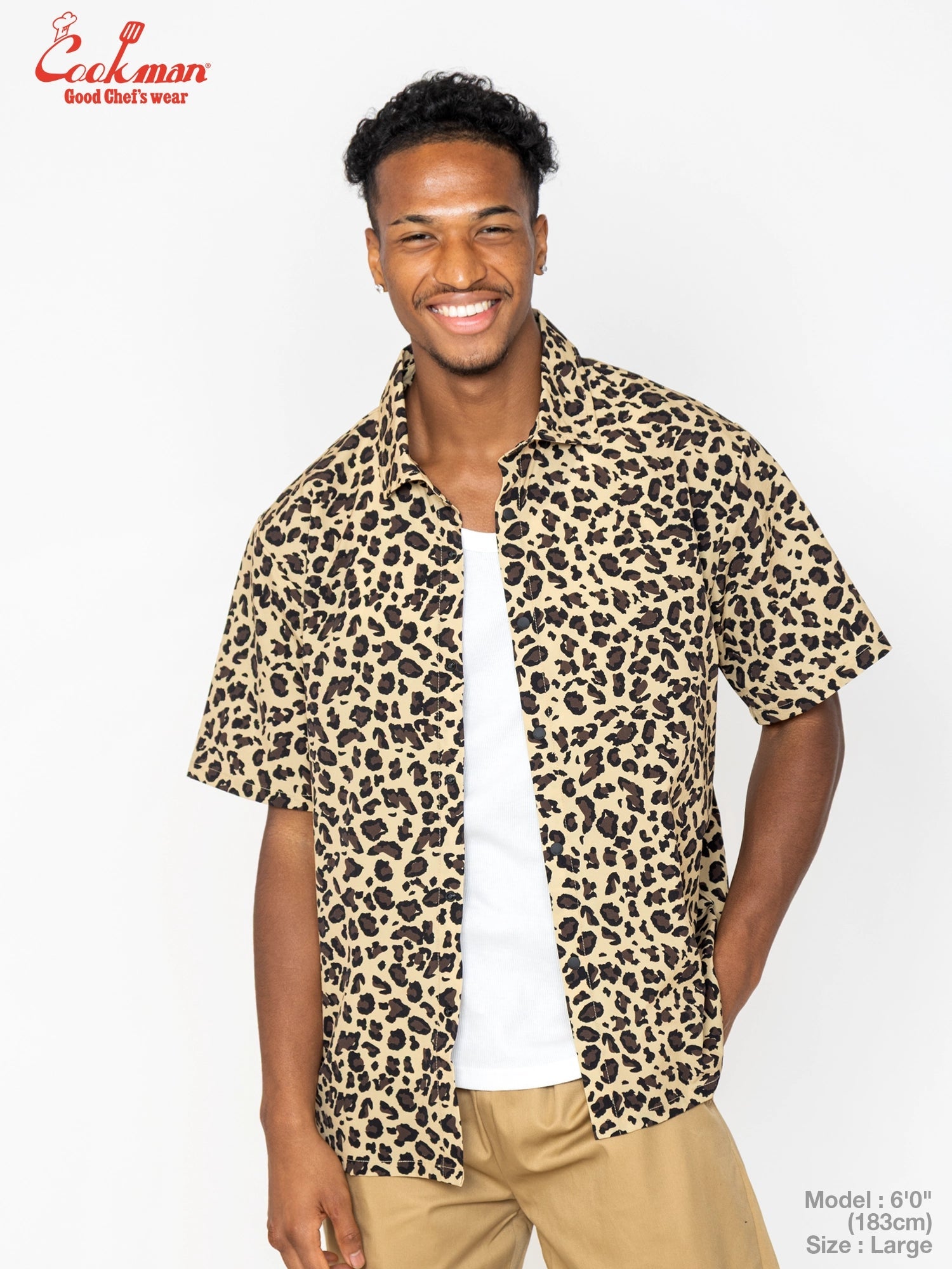 WORK SHIRTS S/S LIGHT LEOPARD - BEIGE