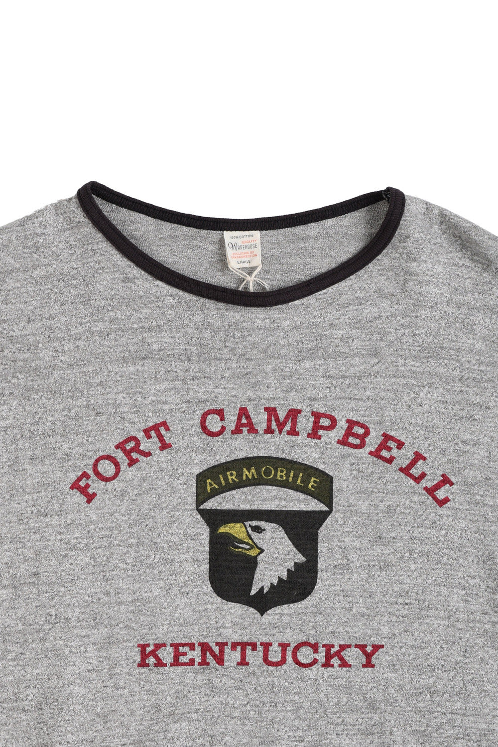 4059 RINGER TEE FORT CAMPBELL - HEATHER GRAY/BLACK