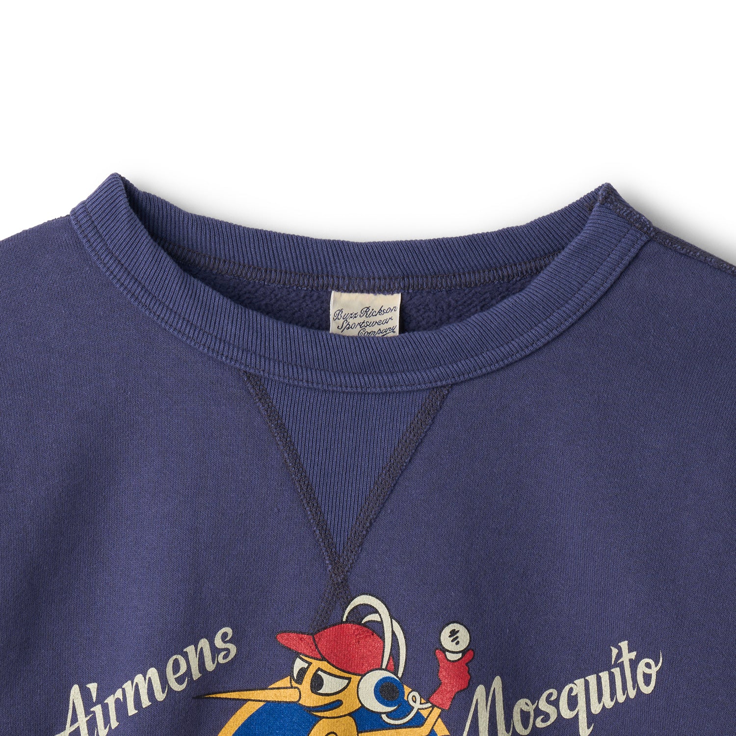 BR69632 SET-IN CREW NECK SWEAT SHIRT AIRMENS MOSQUITO CLUB - NAVY