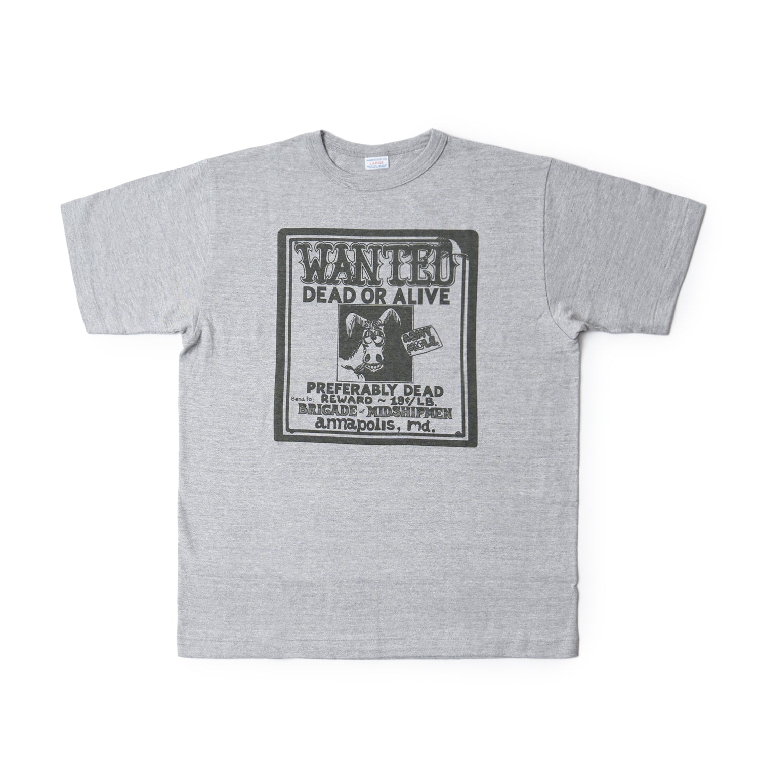 4096 88/12 HEATHER CREW NECK T WANTED - GRAY