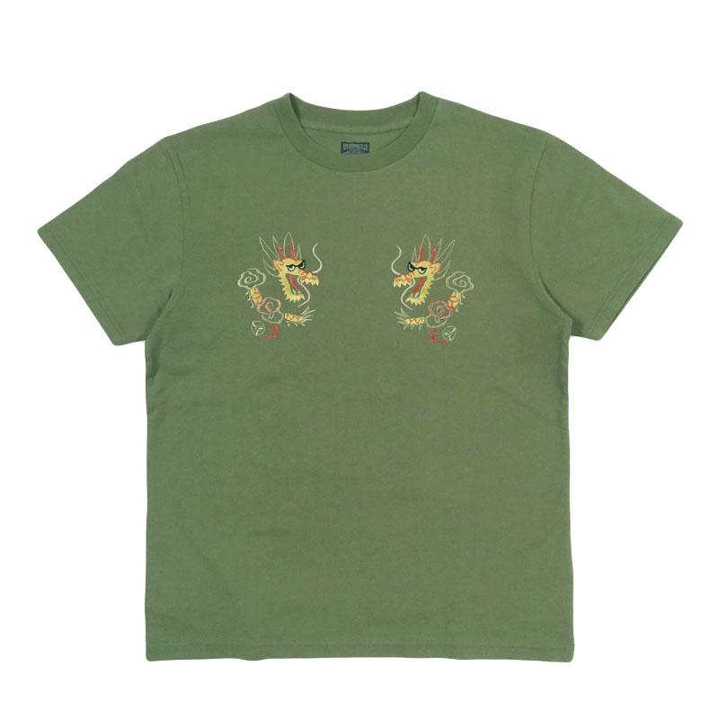 TT79744 SUKA T-SHIRT EMBROIDERED DRAGON - SAGE