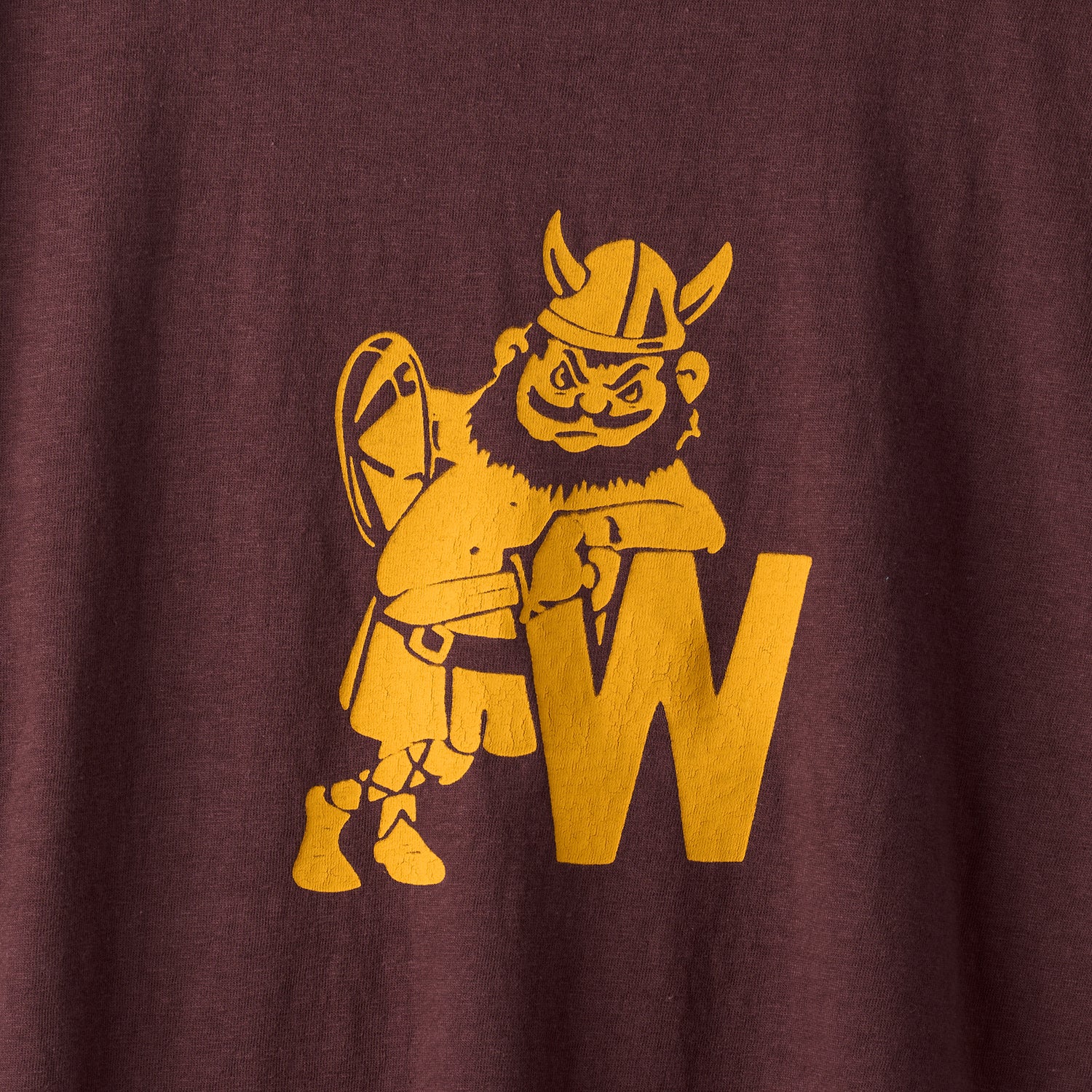 33005-02 Printed Tee "W" - BORDEAUX