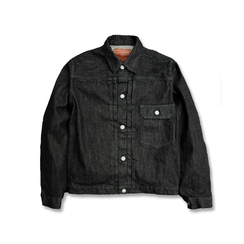2107BK Type 1 Black Denim Jacket - BLACK