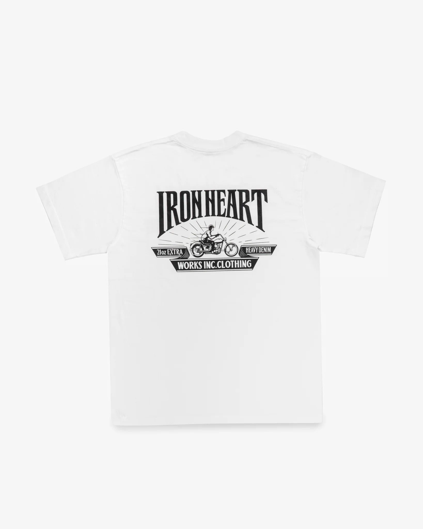 IHT-2601-WHT 7.5OZ PRINTED LOOPWHEEL CREW NECK T-SHIRT - WHITE