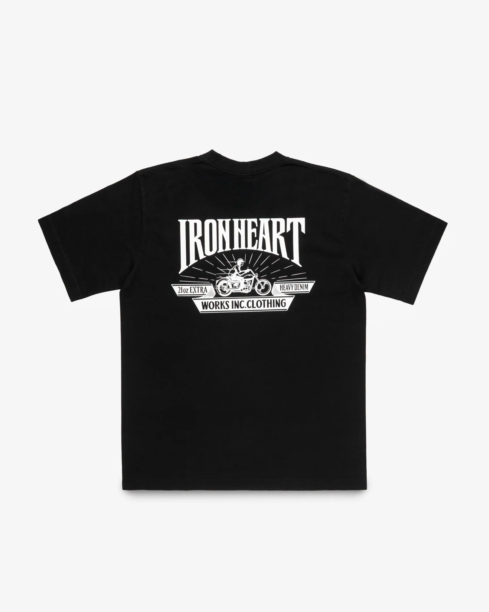 IHT-2601-BLK 7.5OZ PRINTED LOOPWHEEL CREW NECK T-SHIRT - BLACK