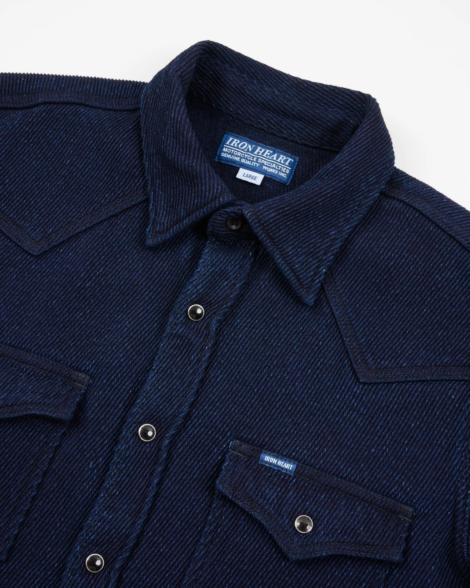 IHSH-208-IND 14OZ KERSEY WESTERN SHIRT - INDIGO