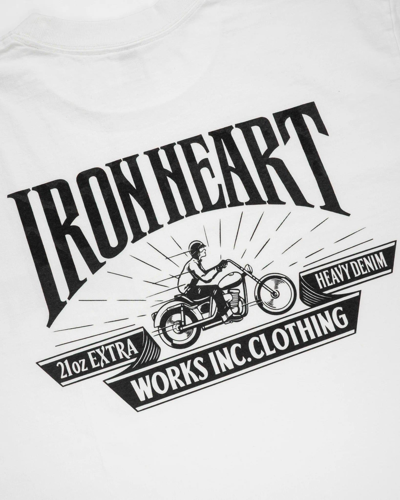 IHT-2601-WHT 7.5OZ PRINTED LOOPWHEEL CREW NECK T-SHIRT - WHITE
