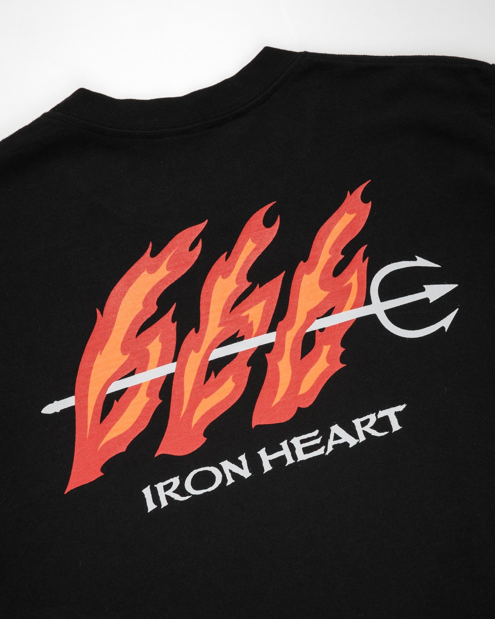 IHT-666-BLK 7.5OZ PRINTED LOOPWHEEL CREW NECK T-SHIRT - BLACK