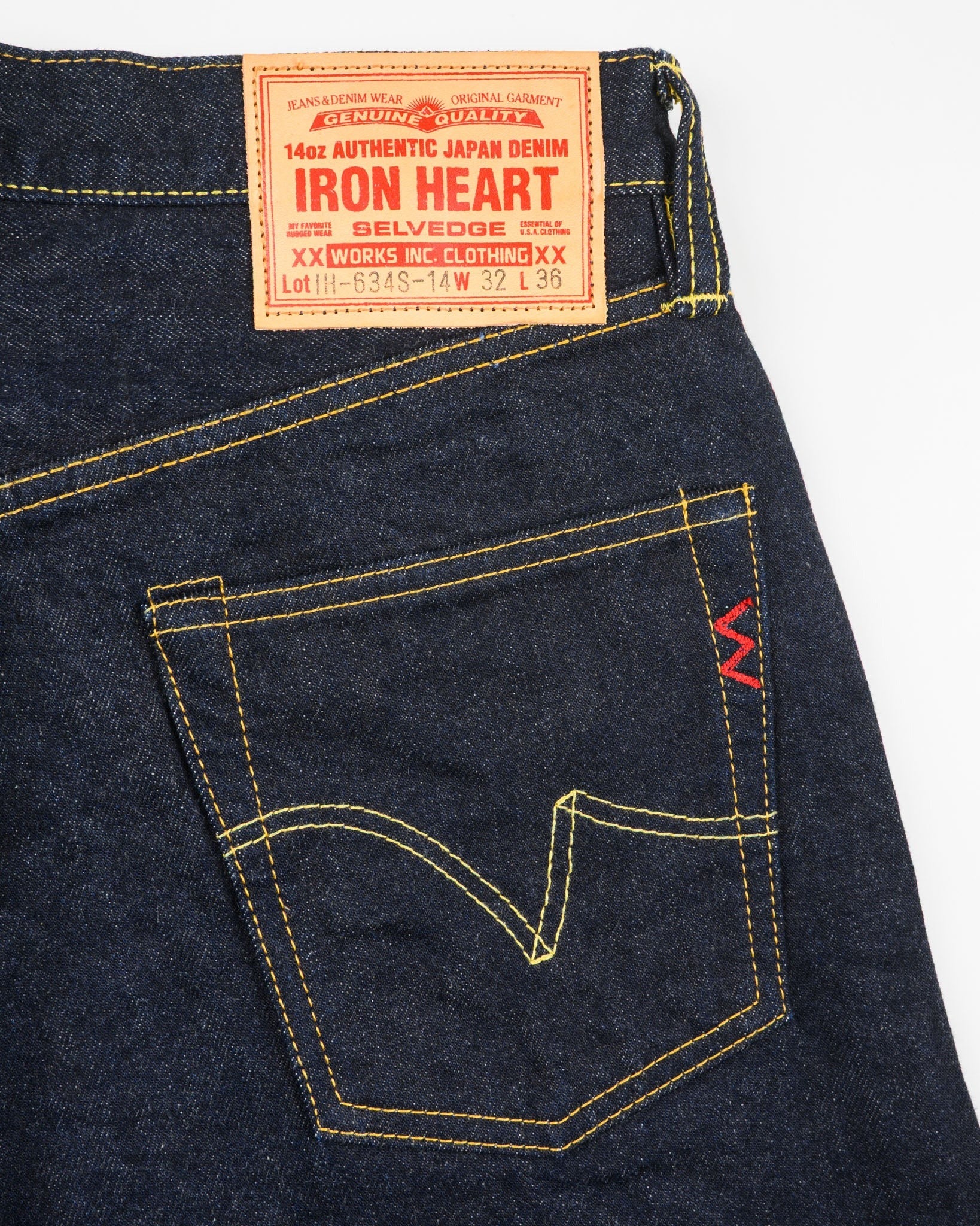 IH-634S-142 14oz Selvedge Straight Cut - INDIGO