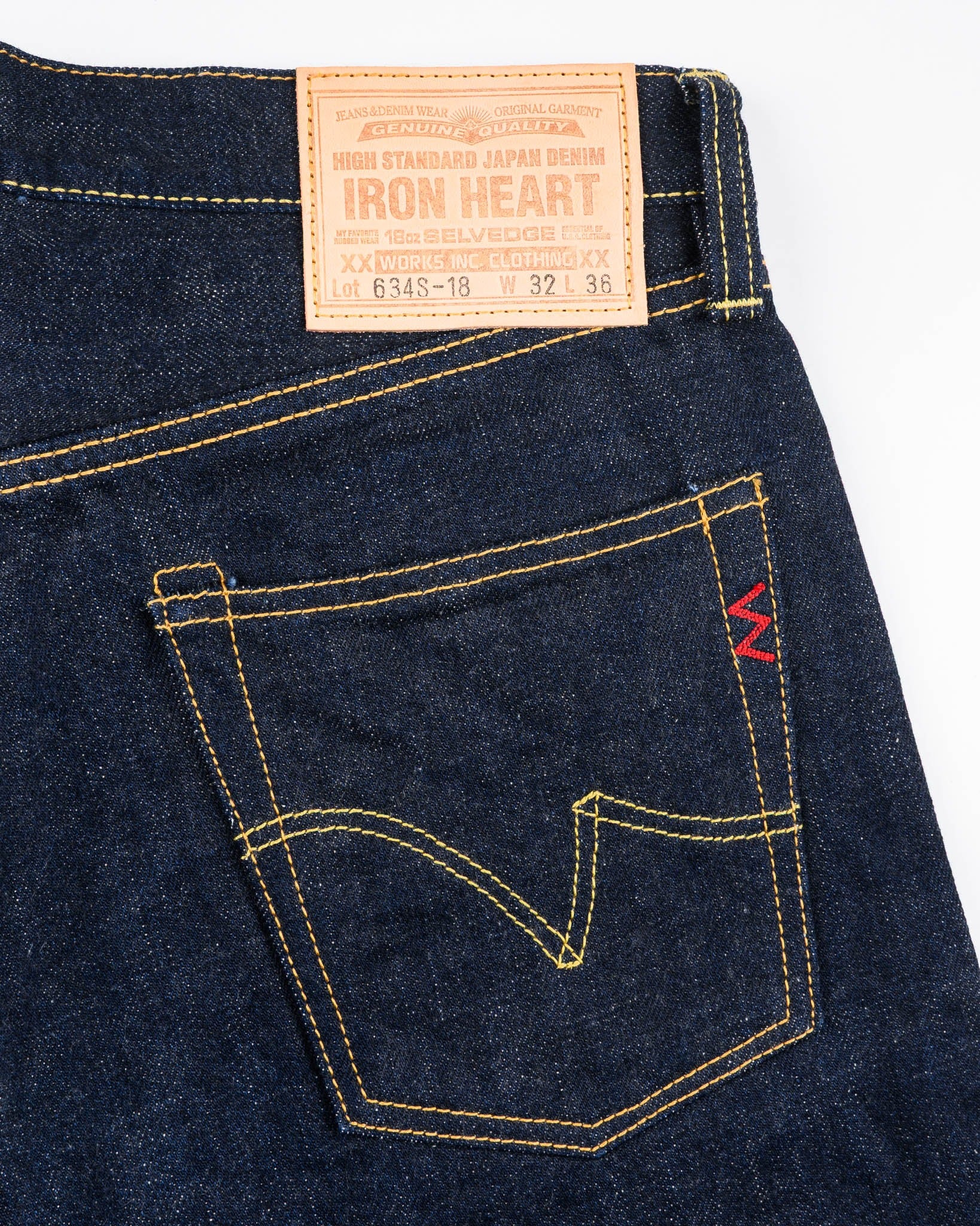 IH-634S-18 18oz Vintage Selvedge Straight Cut - INDIGO