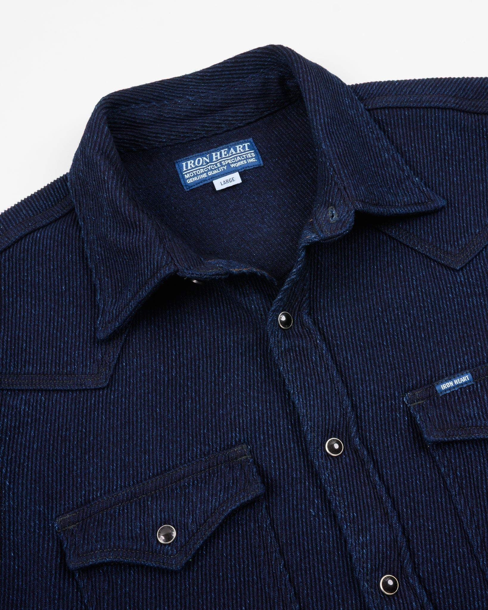 IHSH-208-IND 14OZ KERSEY WESTERN SHIRT - INDIGO