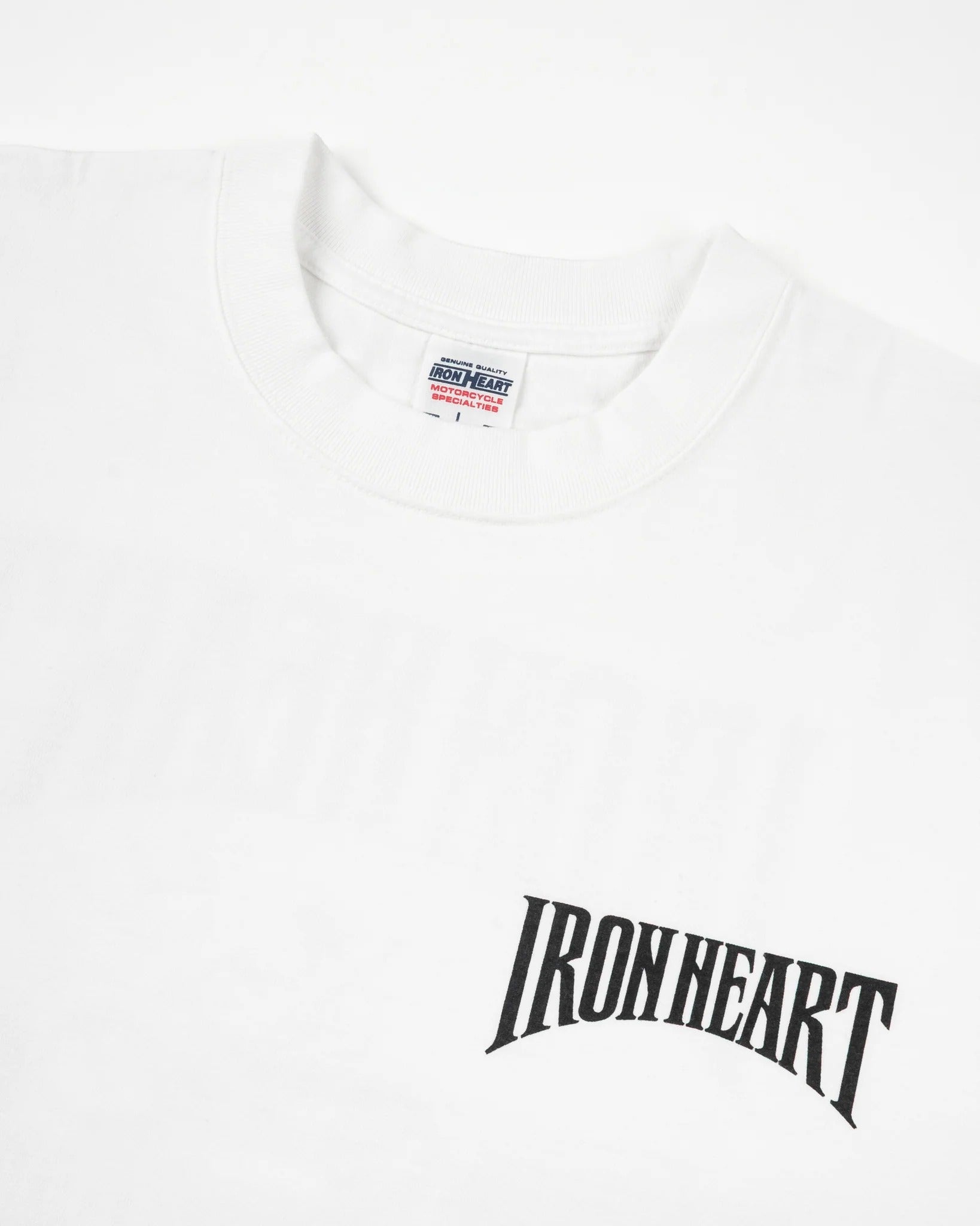 IHT-2601-WHT 7.5OZ PRINTED LOOPWHEEL CREW NECK T-SHIRT - WHITE