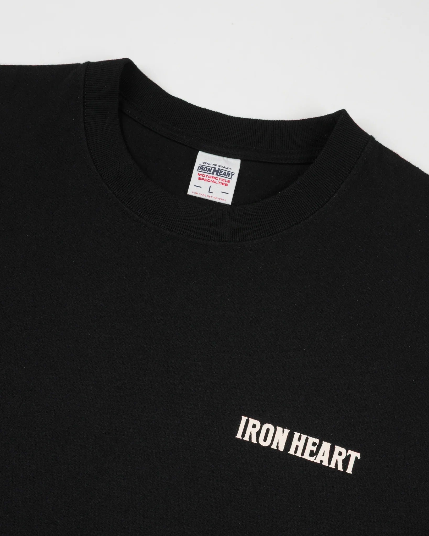 IHT-634-BLK 7.5OZ PRINTED LOOPWHEEL CREW NECK T-SHIRT - BLACK
