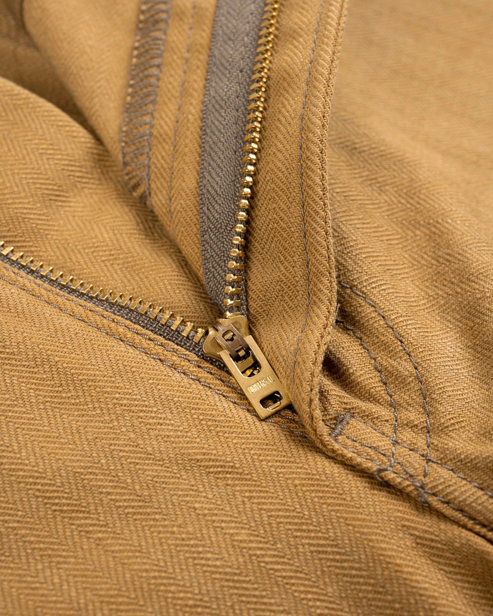 IH-748-BRN 10OZ HERRINGBONE WIDE WORK PANTS - BROWN