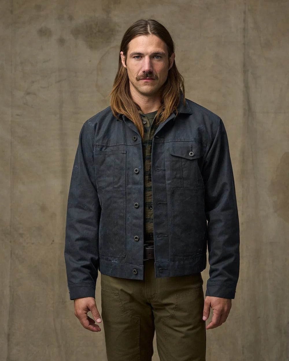 Tin Cloth Short Lined Cruiser Jacket - SERVICE BLUE