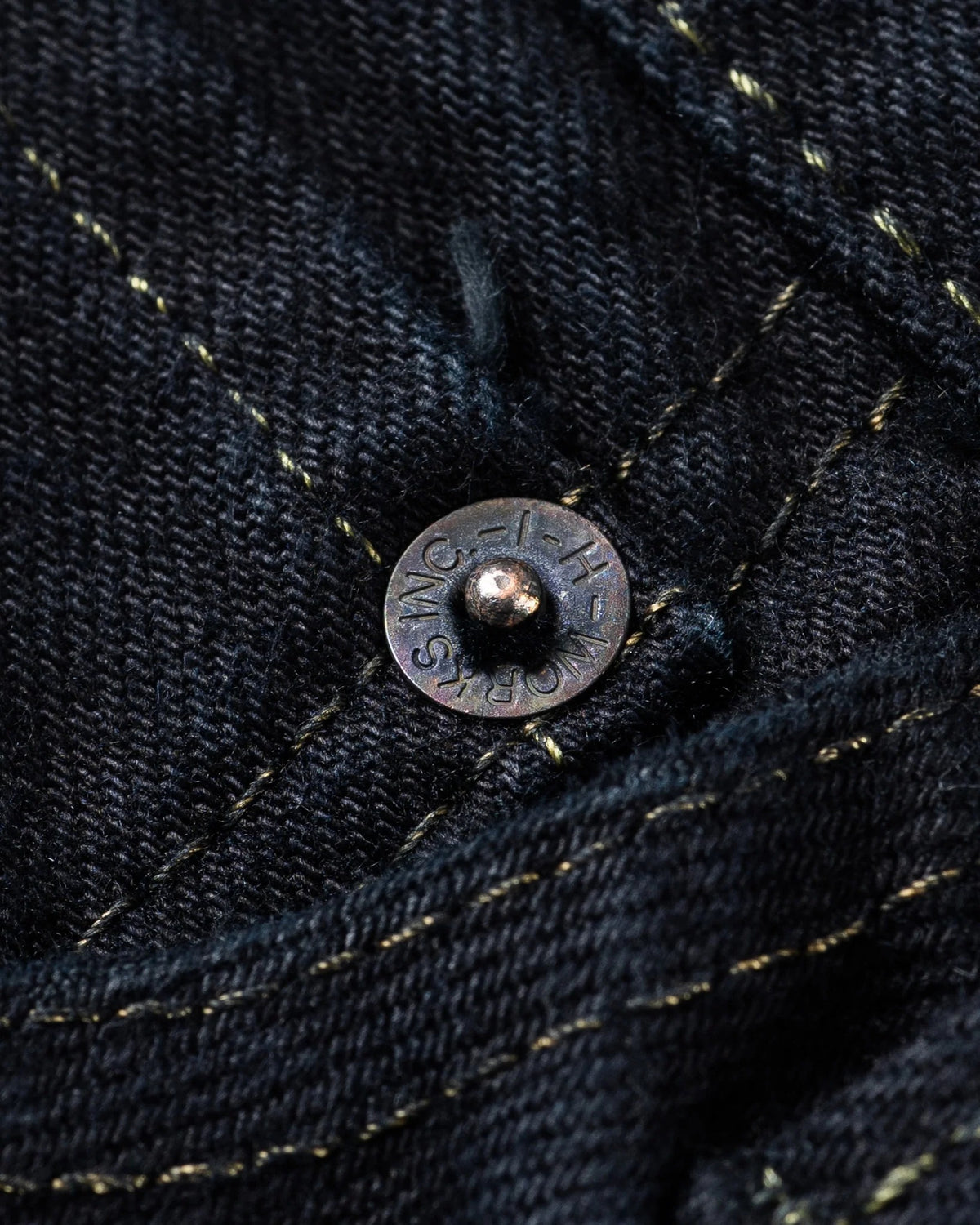 IH-634S-142od 14oz Selvedge Denim Straight Cut Jeans - Indigo Overdyed Black