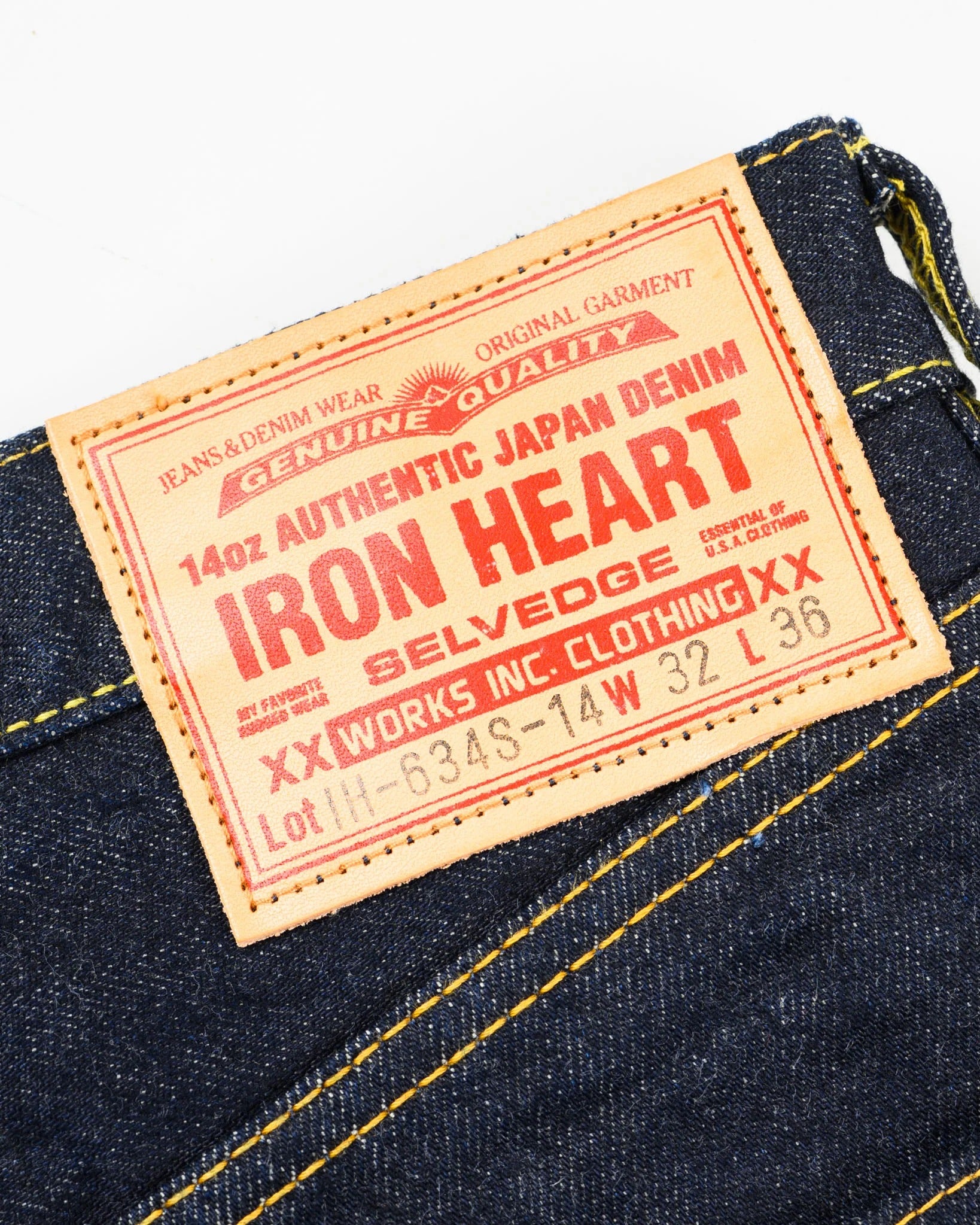 IH-634S-142 14oz Selvedge Straight Cut - INDIGO