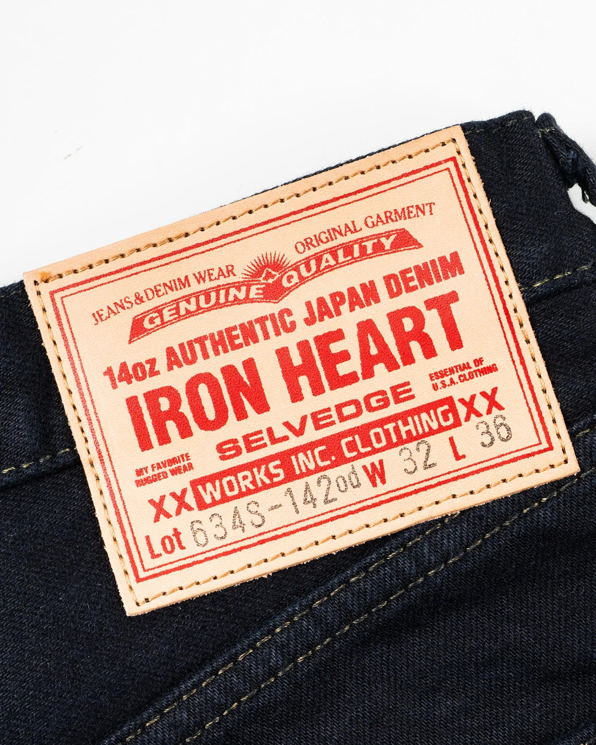 IH-634S-142od 14oz Selvedge Denim Straight Cut Jeans - Indigo Overdyed Black