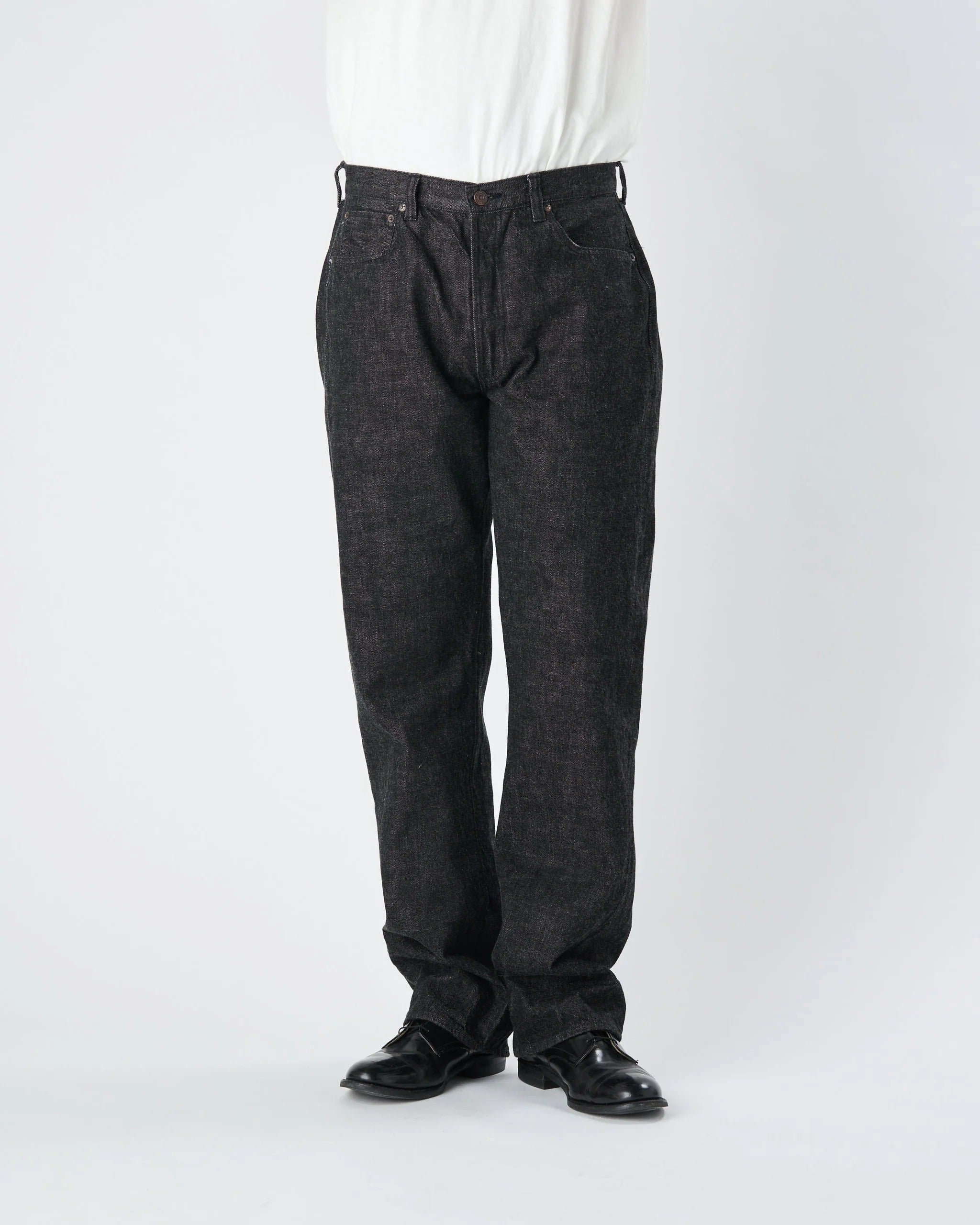 0105BK Wide Black Denim - BLACK