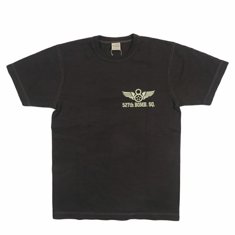 BR79731 Slub Yarn T Shirt 527th SQDN - BLACK