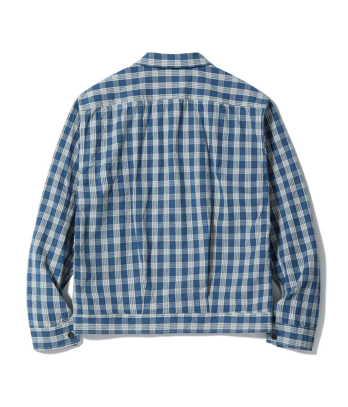 US15901 UNION SUPPLY PALAKA CHECK SHIRT BLOUSE - INDIGO