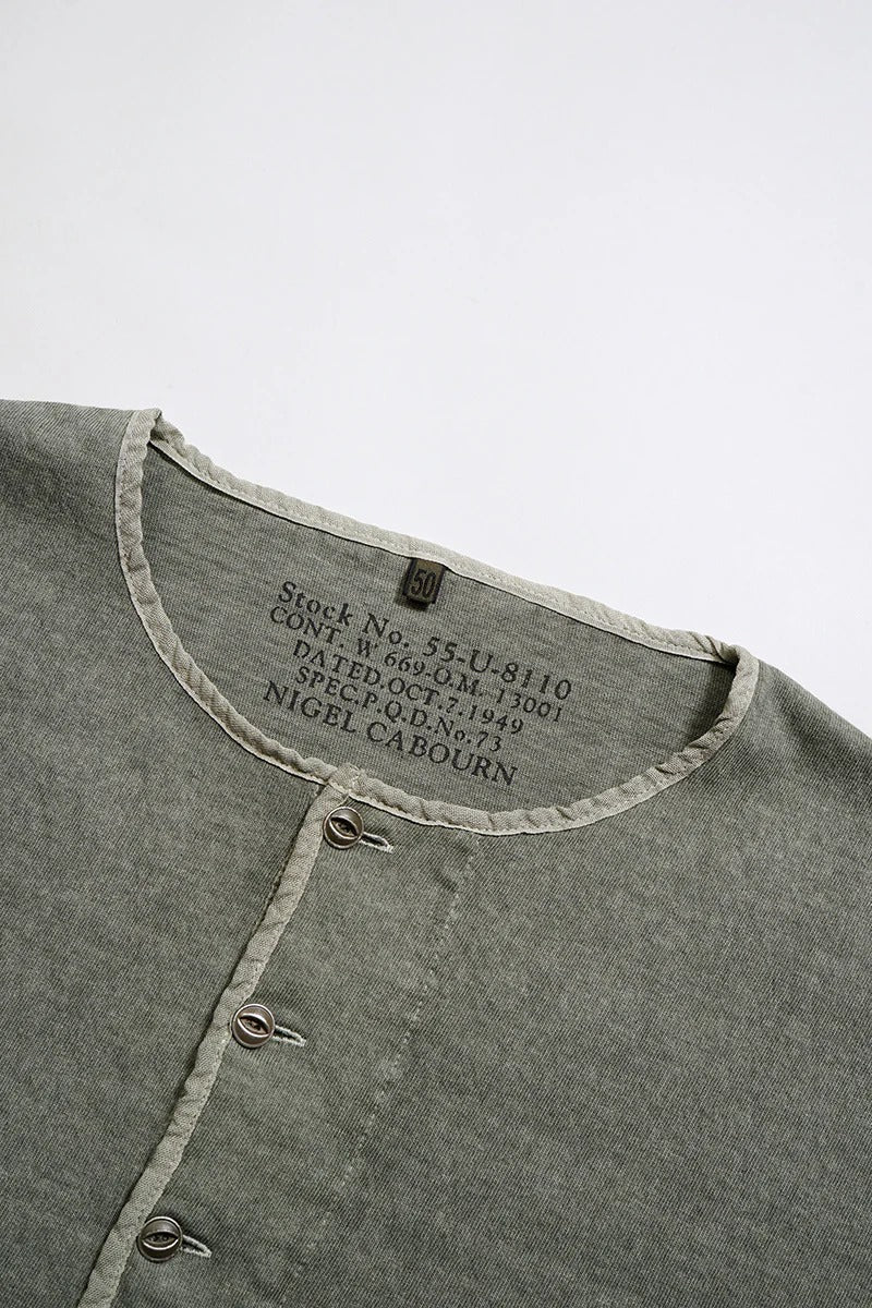 50S HENLEY NECK SHIRT PIGMENT - DARK GREEN