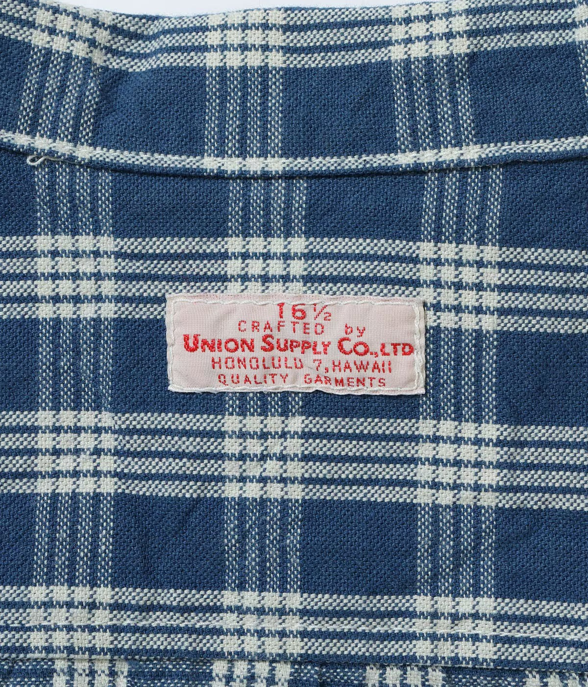 US15901 UNION SUPPLY PALAKA CHECK SHIRT BLOUSE - INDIGO