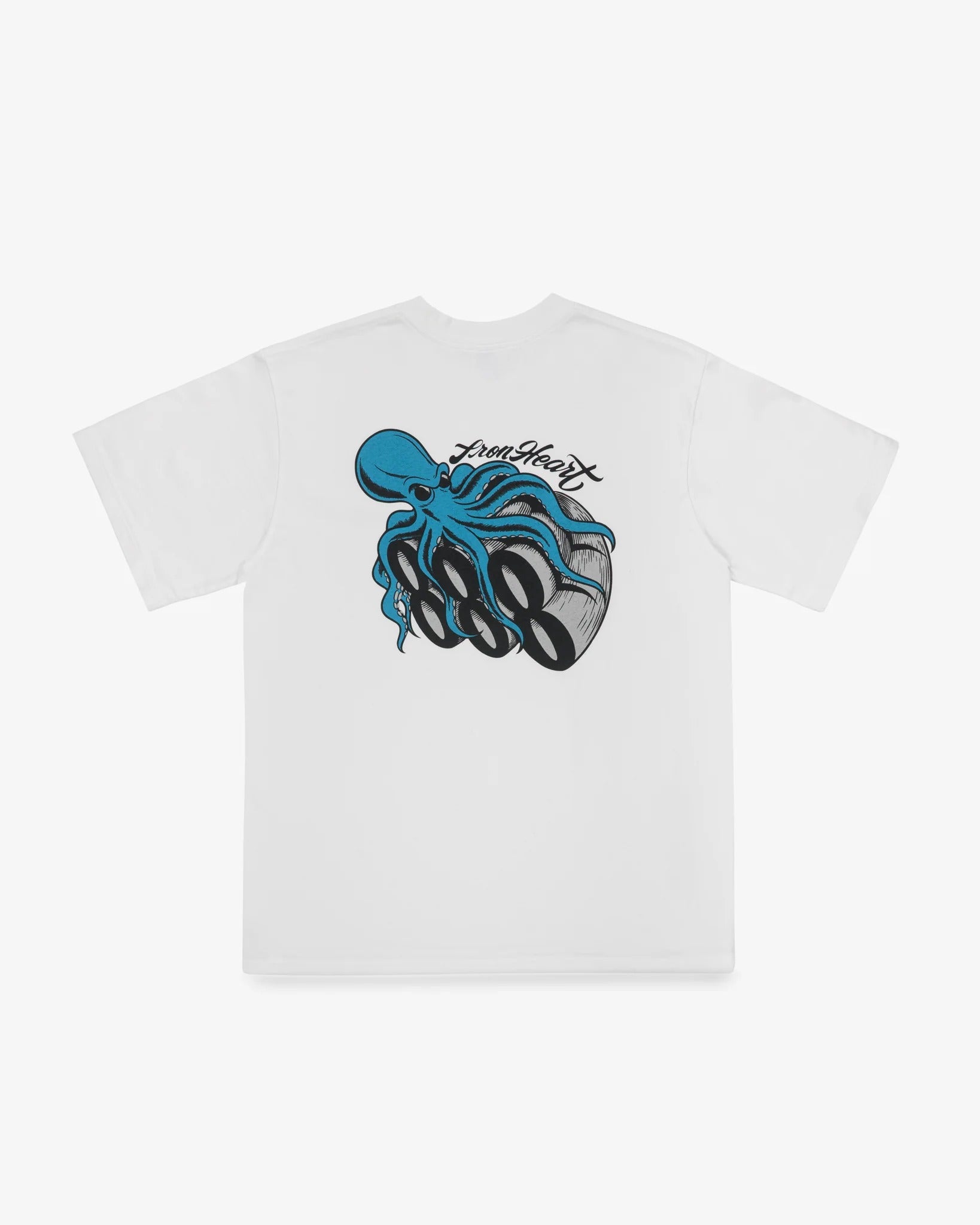IHT-888-WHT 7.5oz Printed Loopwheel Crew Neck T-Shirt - WHITE