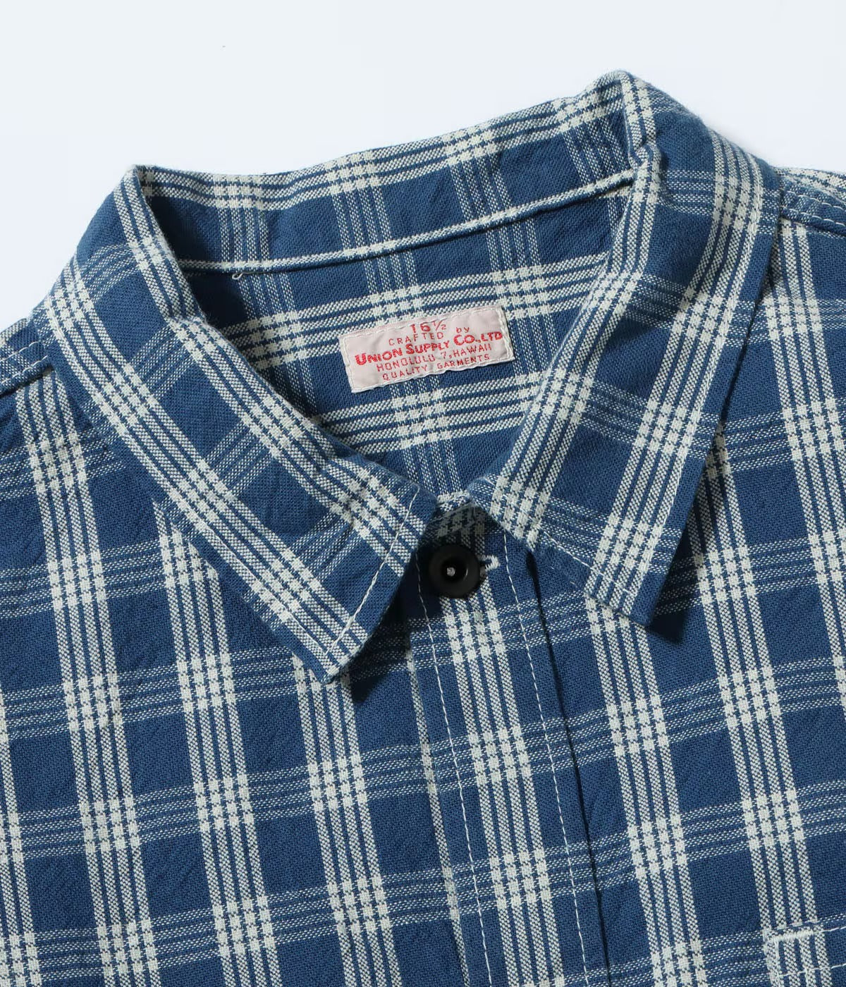 US15901 UNION SUPPLY PALAKA CHECK SHIRT BLOUSE - INDIGO