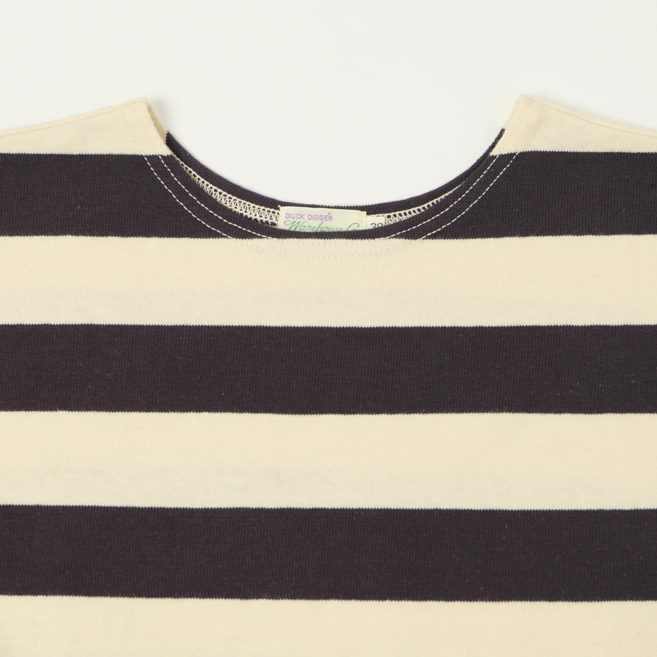4051 7/8 SLEEVE 2-INCH BORDER TEE - BLACK/NATURAL