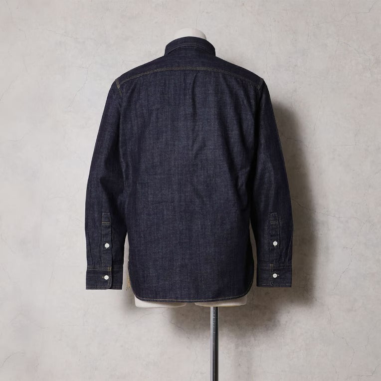 40511 USA COTTON DENIM WORK SHIRT - INDIGO ONE WASH