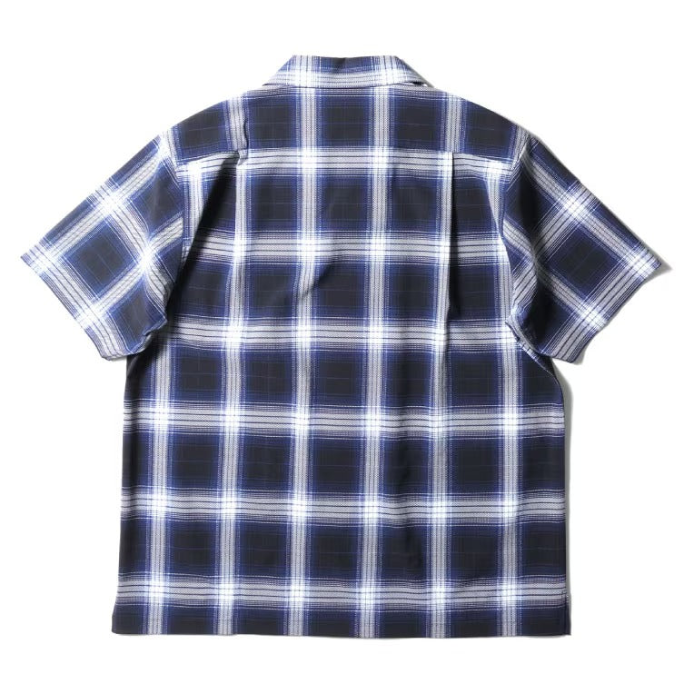 41314 VENT NYLON RIP OPEN COLLAR SHIRT (OMBRE CHECK) - BLUE
