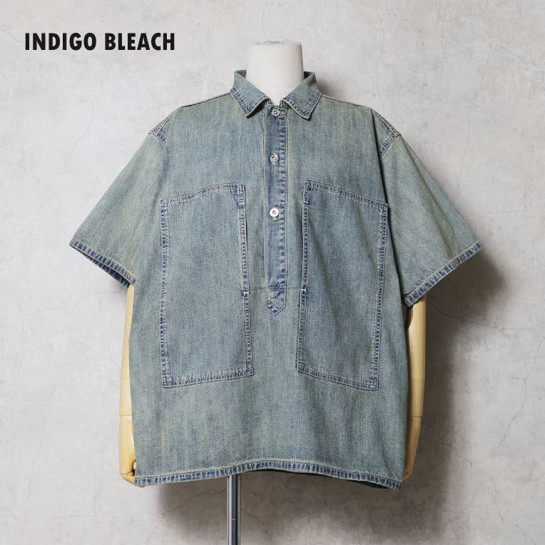 41343 U.S. COTTON DENIM S/S U.S.ARMY PULLOVER SHIRT - BLEACH